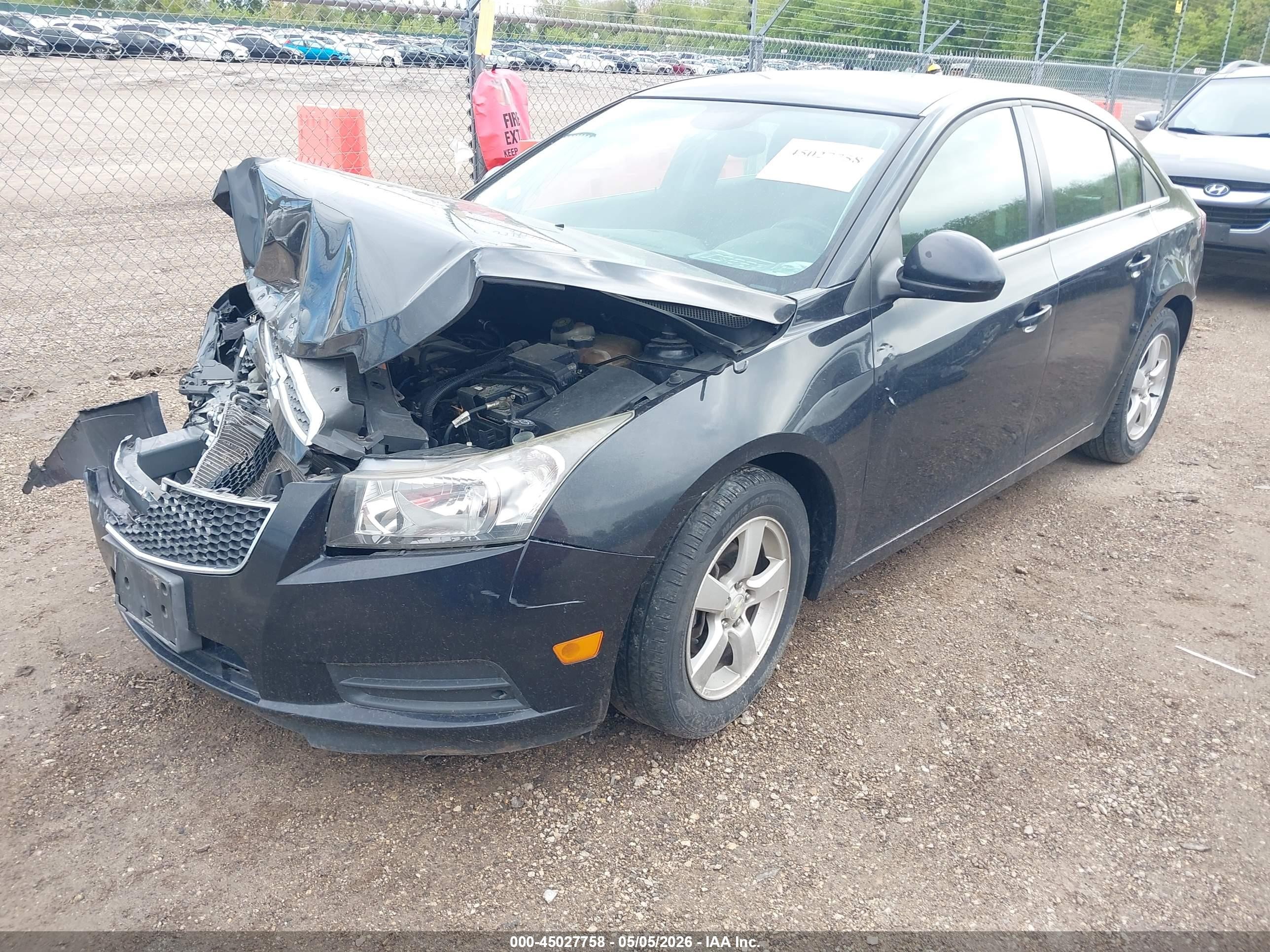 2014 Chevrolet Cruze 1lt Auto Black vin: 1G1PC5SB1E7252588