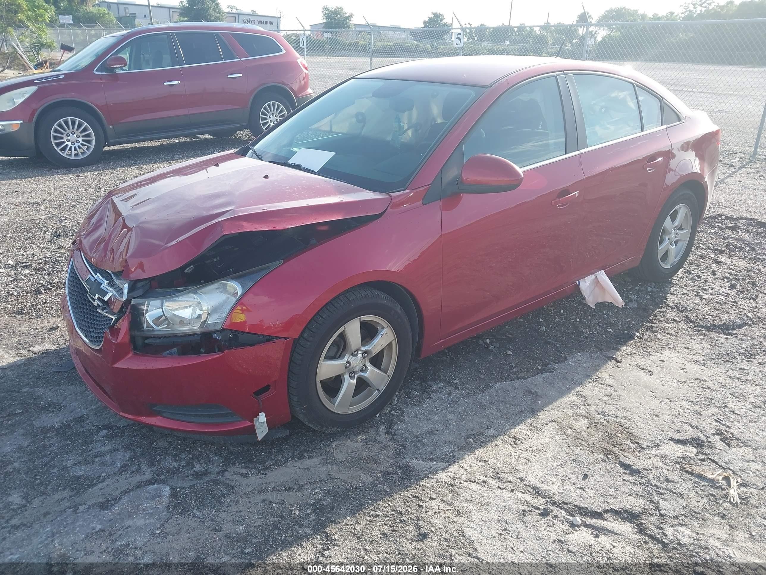 2014 Chevrolet Cruze 1lt Auto Burgundy vin: 1G1PC5SB1E7255197