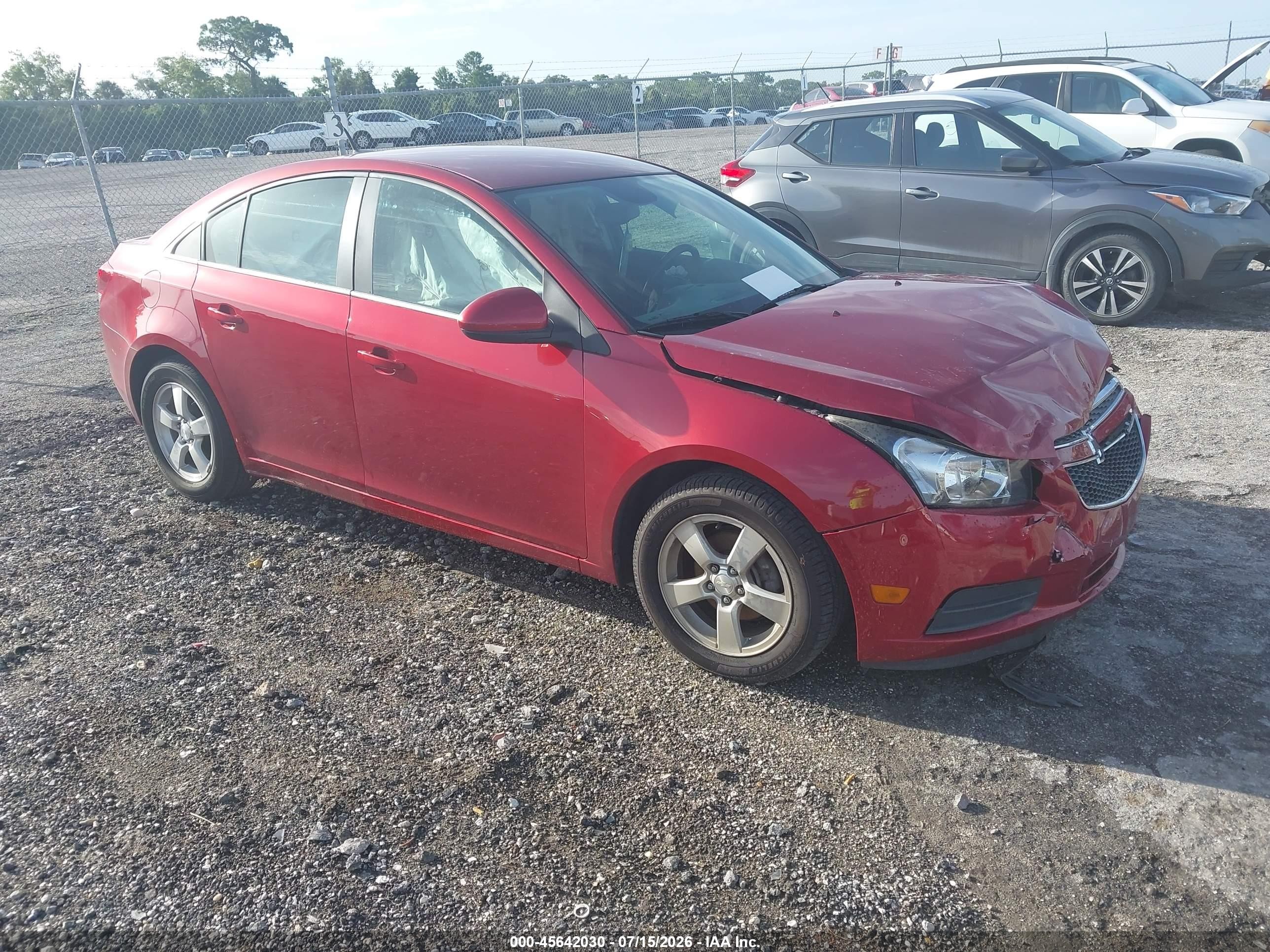 2014 Chevrolet Cruze 1lt Auto Burgundy vin: 1G1PC5SB1E7255197