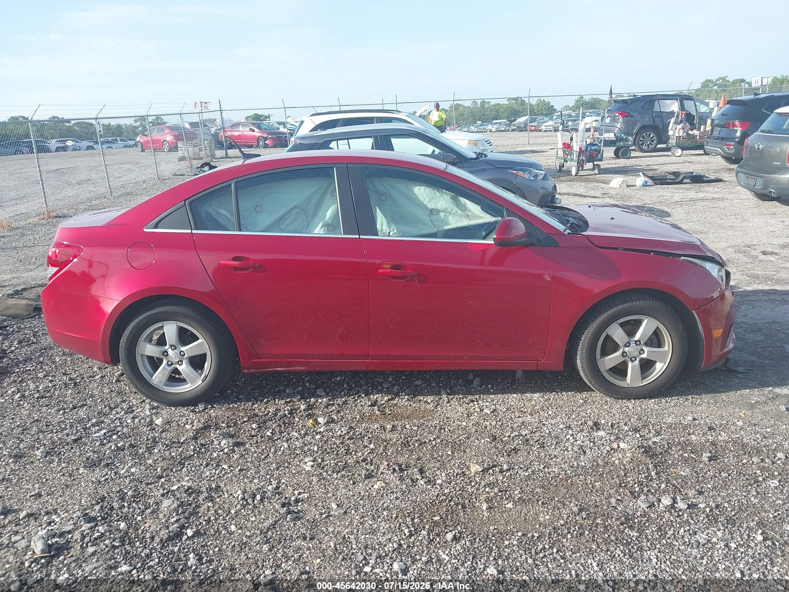 2014 Chevrolet Cruze 1lt Auto Burgundy vin: 1G1PC5SB1E7255197