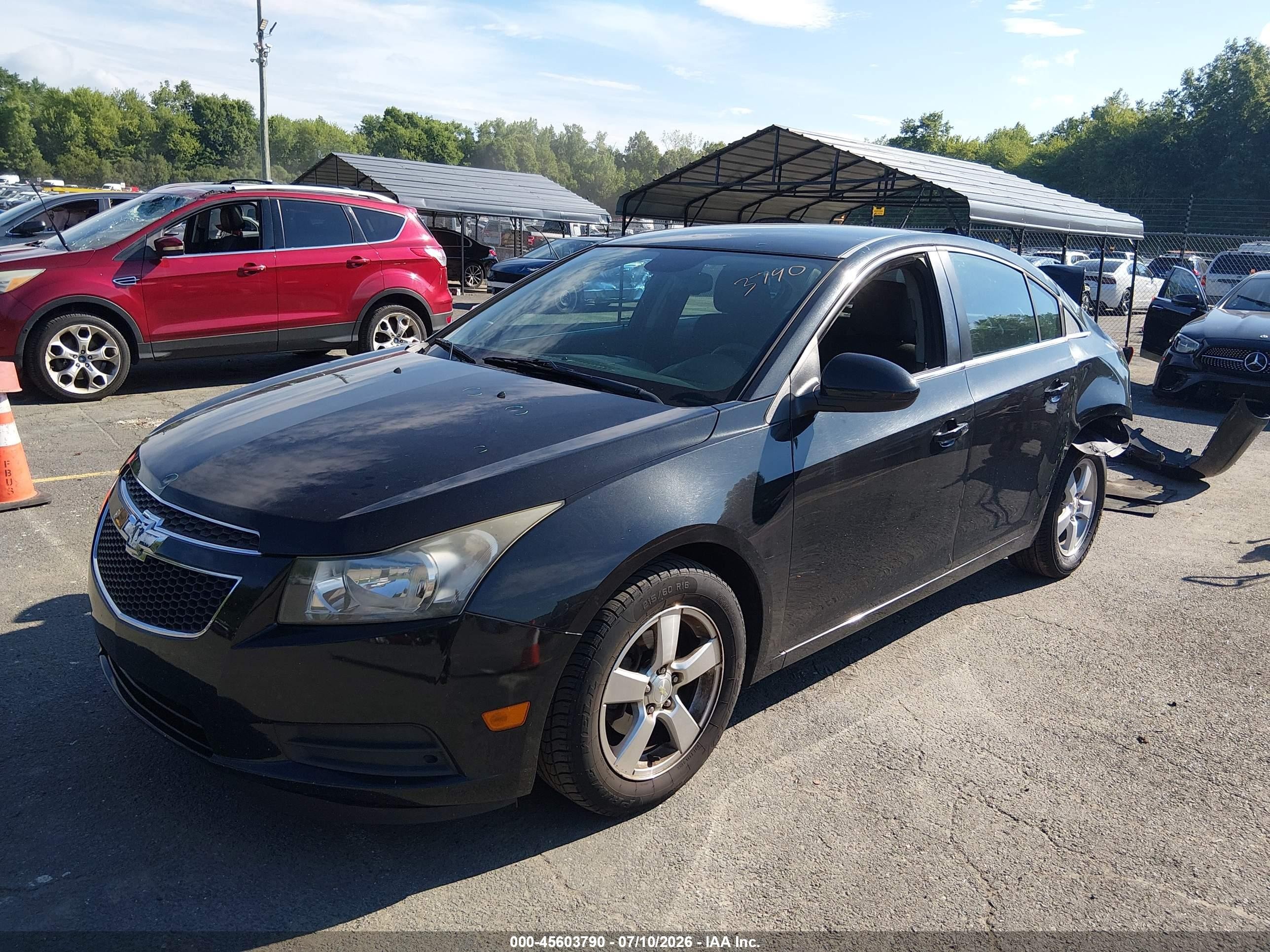 2014 Chevrolet Cruze 1lt Auto Black vin: 1G1PC5SB1E7264904