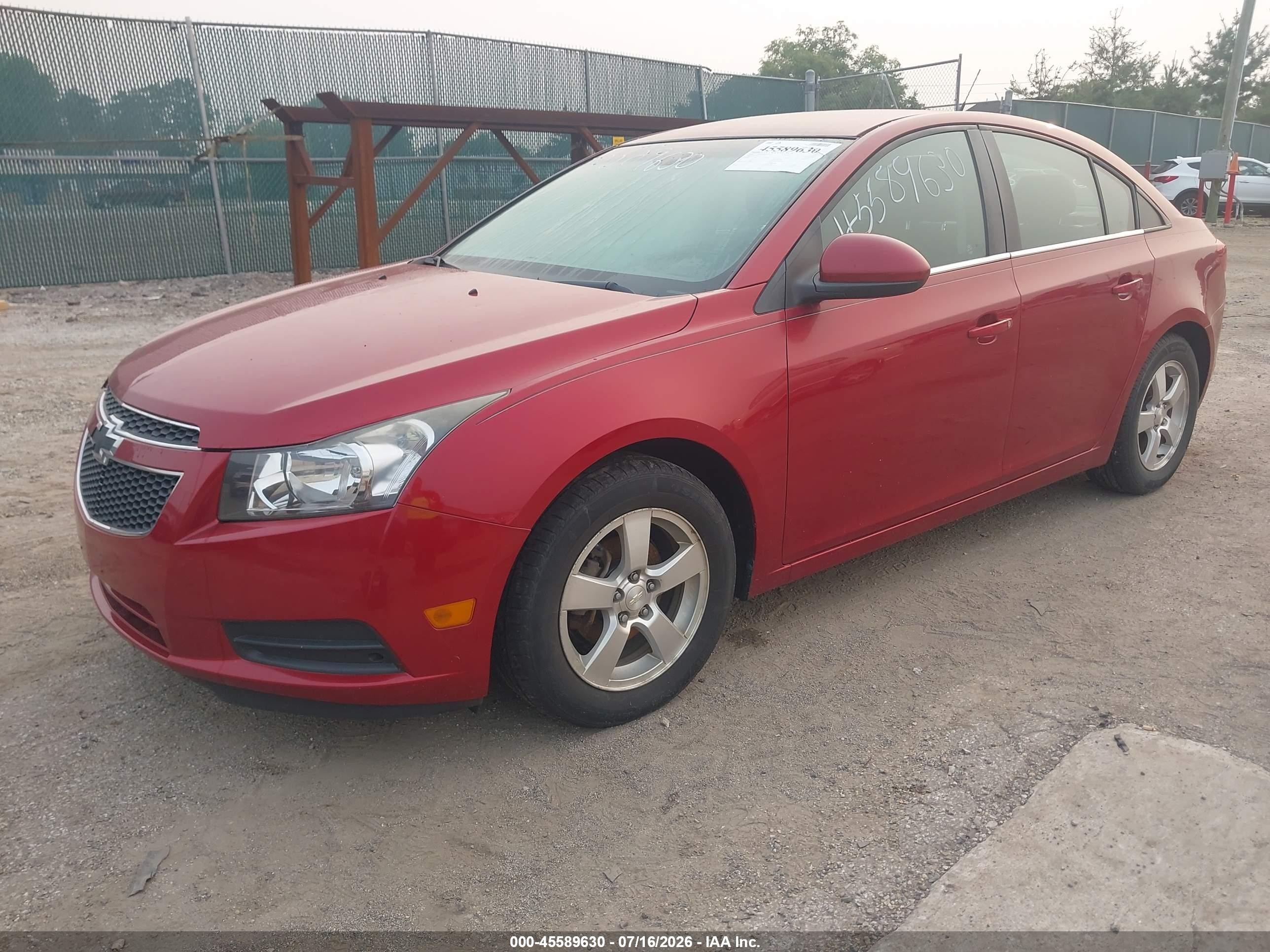 2014 Chevrolet Cruze 1lt Auto Red vin: 1G1PC5SB1E7338600