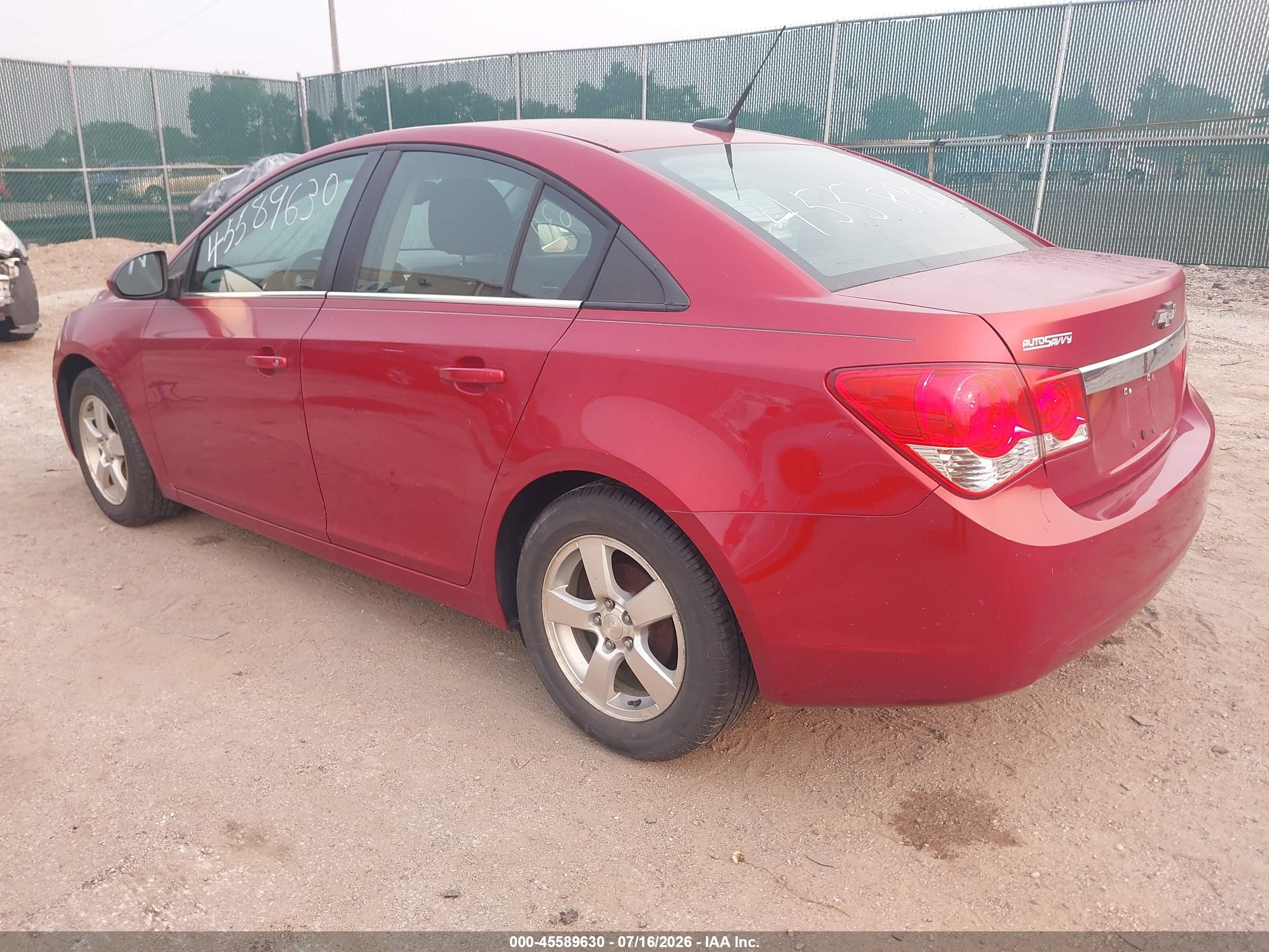 2014 Chevrolet Cruze 1lt Auto Red vin: 1G1PC5SB1E7338600