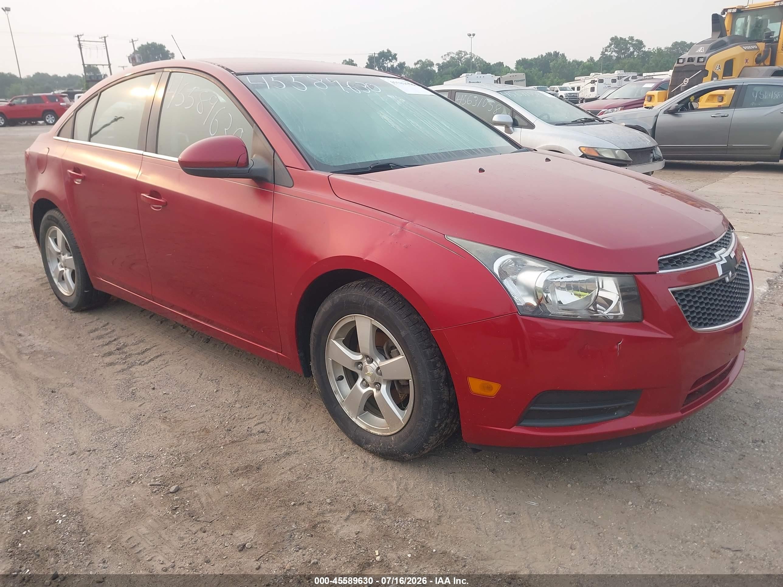 2014 Chevrolet Cruze 1lt Auto Red vin: 1G1PC5SB1E7338600