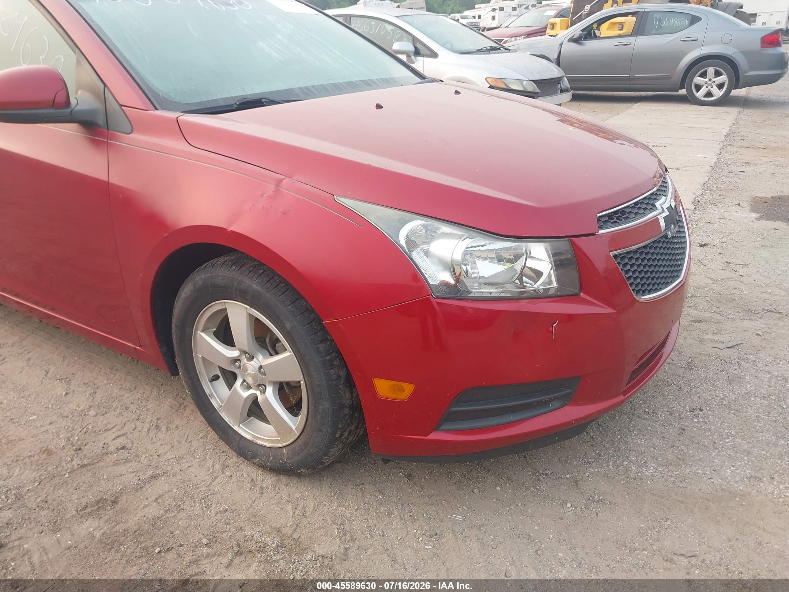 2014 Chevrolet Cruze 1lt Auto Red vin: 1G1PC5SB1E7338600