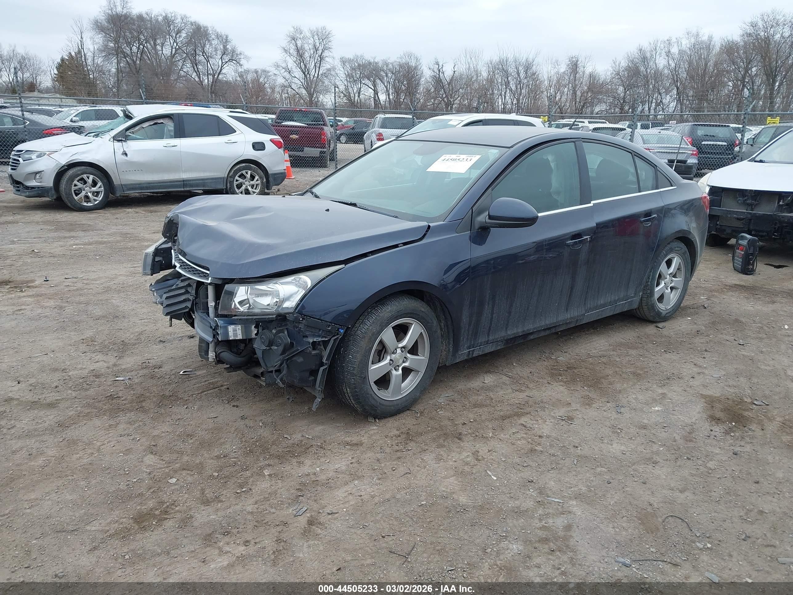 2014 Chevrolet Cruze 1lt Auto Blue vin: 1G1PC5SB1E7363299