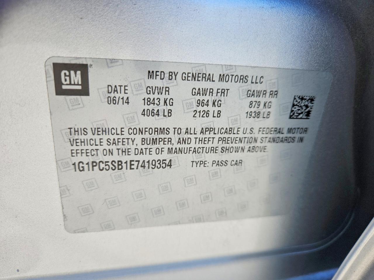 2014 Chevrolet Cruze Lt Silver vin: 1G1PC5SB1E7419354
