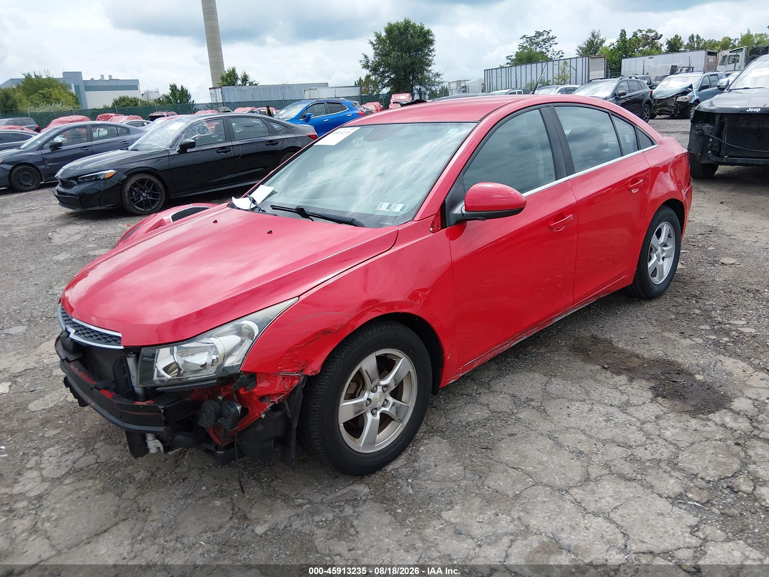2014 Chevrolet Cruze 1lt Auto Red vin: 1G1PC5SB1E7476895