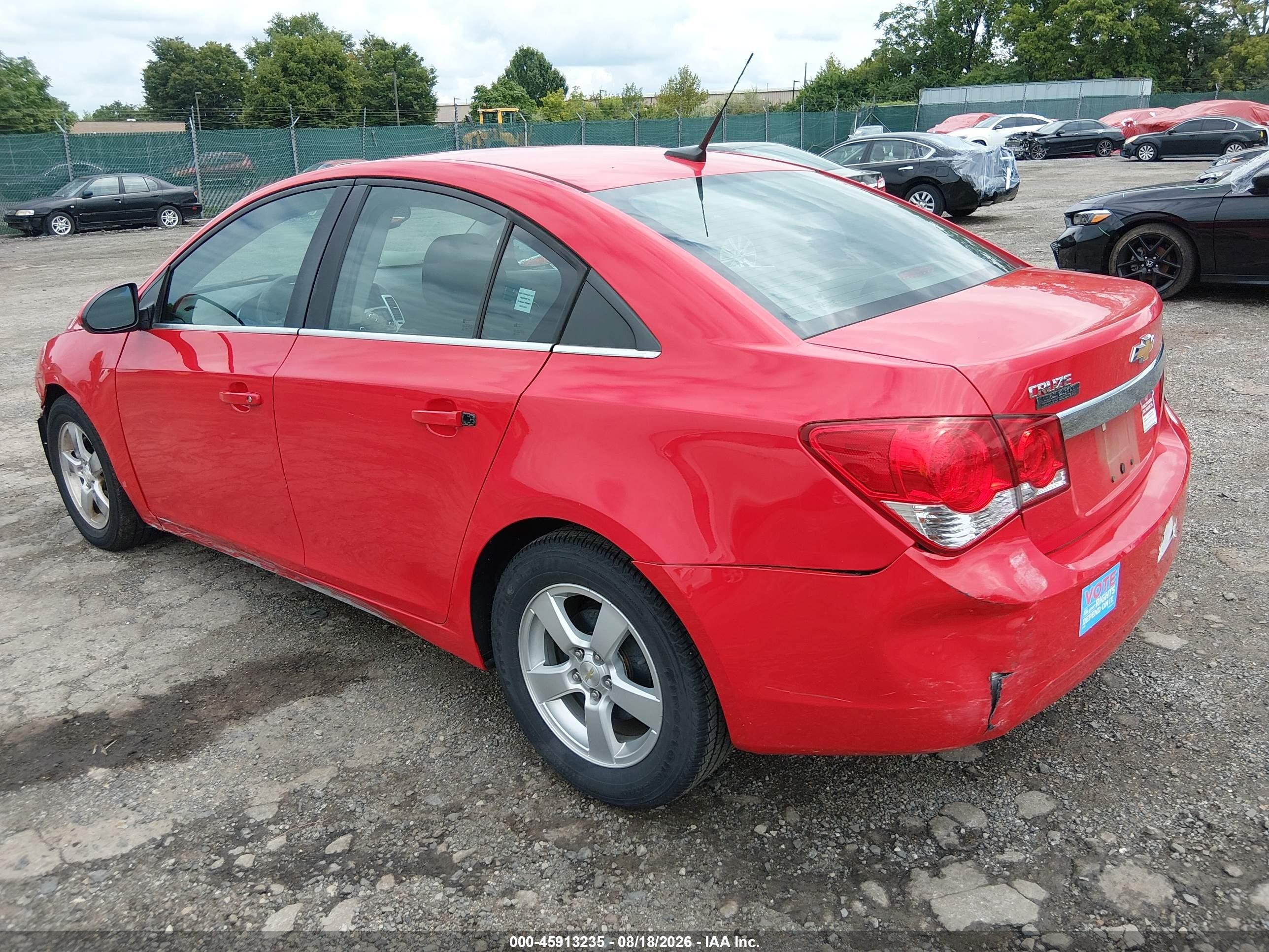 2014 Chevrolet Cruze 1lt Auto Red vin: 1G1PC5SB1E7476895