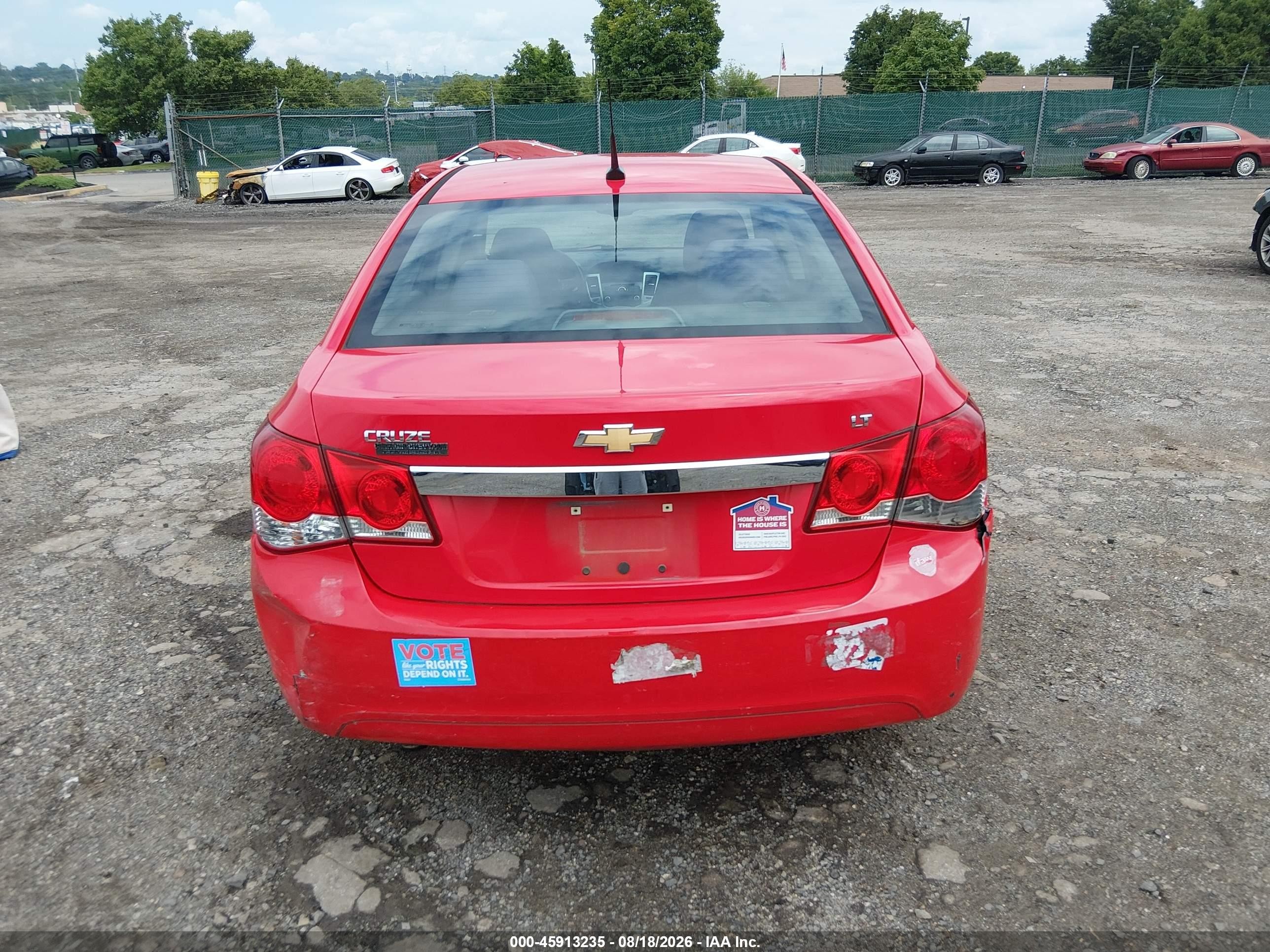 2014 Chevrolet Cruze 1lt Auto Red vin: 1G1PC5SB1E7476895