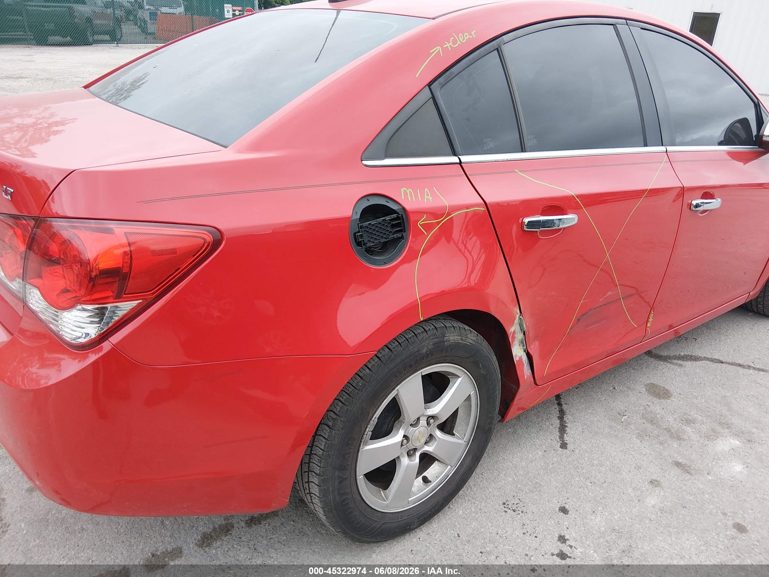 2015 Chevrolet Cruze 1lt Auto Красный vin: 1G1PC5SB1F7114681