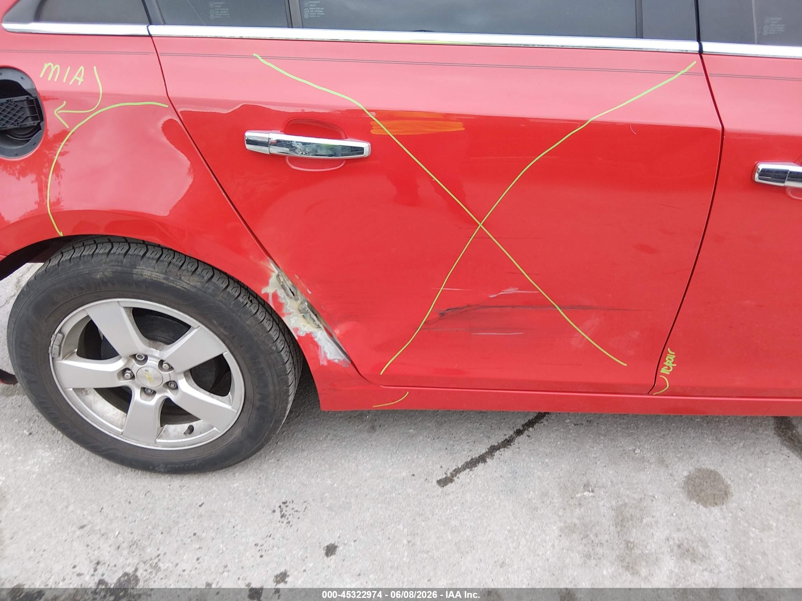 2015 Chevrolet Cruze 1lt Auto Красный vin: 1G1PC5SB1F7114681