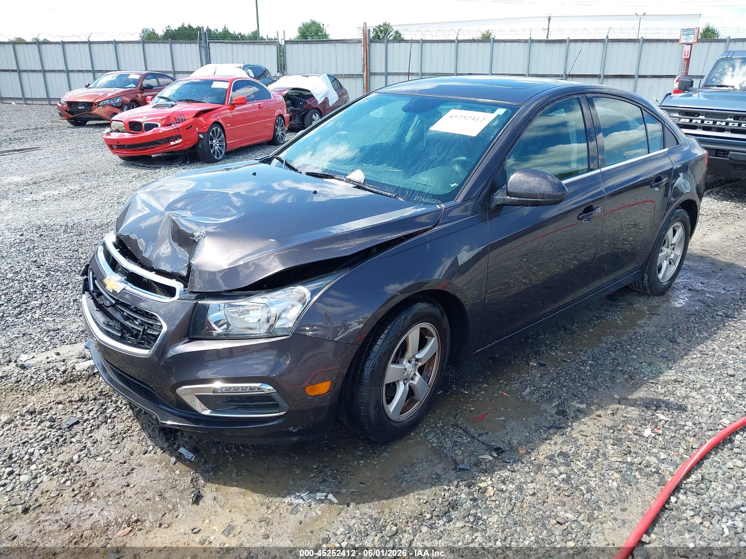 2015 Chevrolet Cruze 1lt Auto Black vin: 1G1PC5SB1F7133957