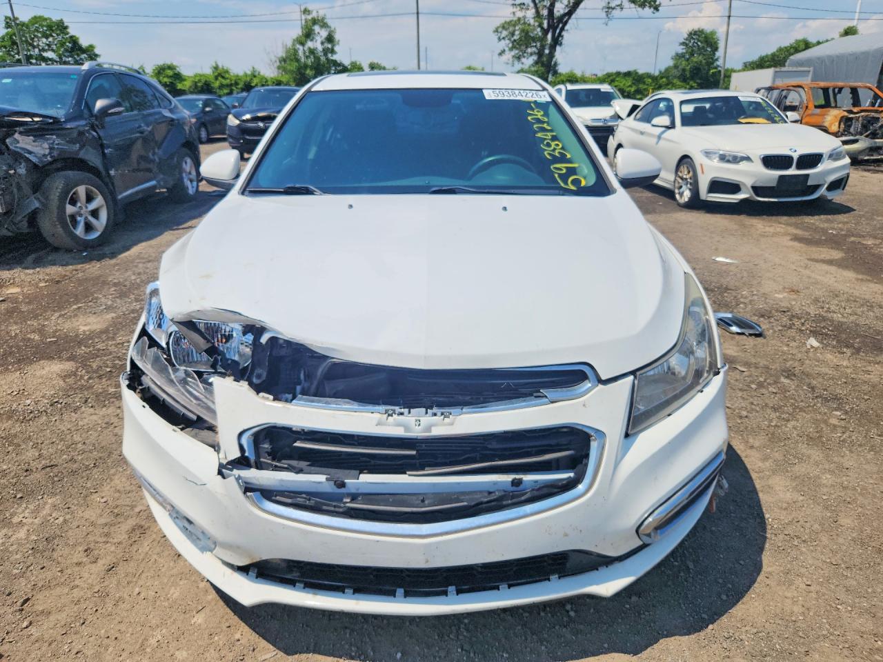 2015 Chevrolet Cruze Lt White vin: 1G1PC5SB1F7149933