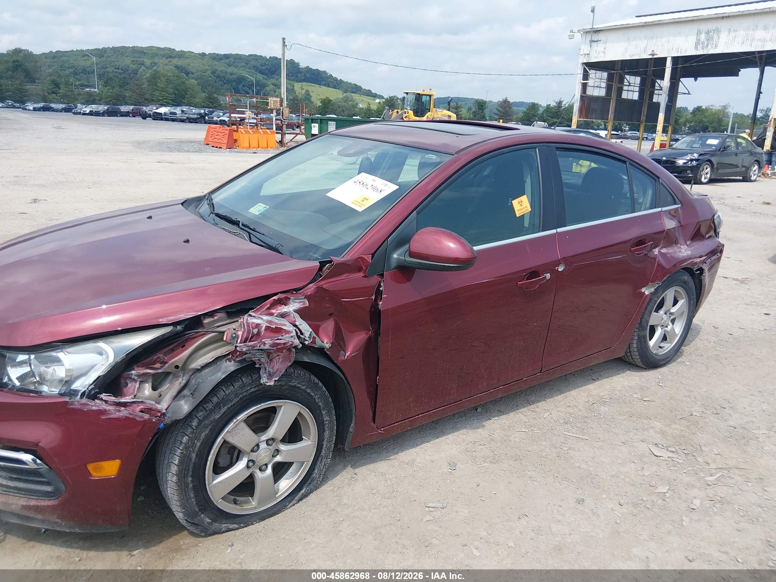 2015 Chevrolet Cruze 1lt Auto Maroon vin: 1G1PC5SB1F7170488