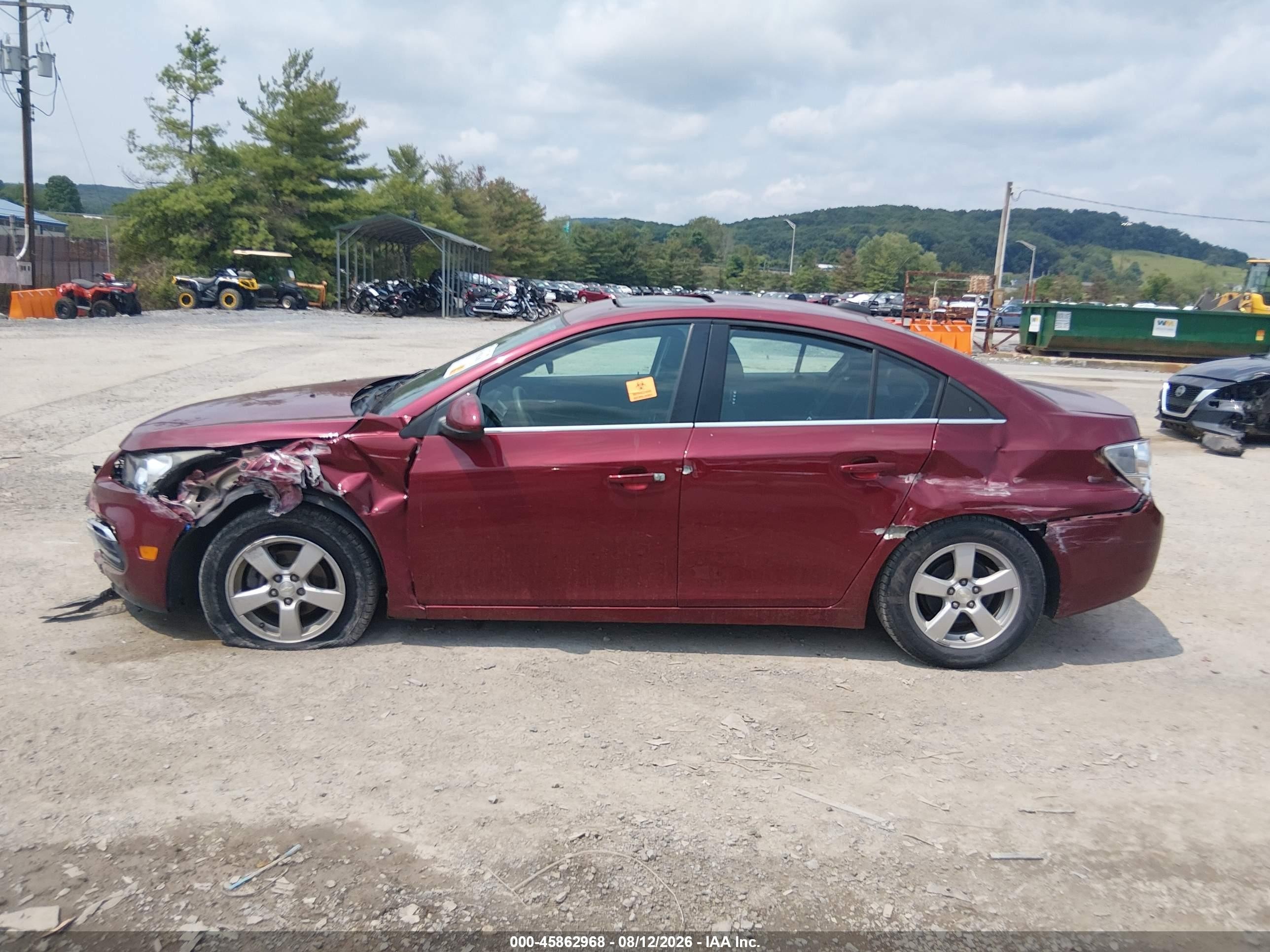 2015 Chevrolet Cruze 1lt Auto Maroon vin: 1G1PC5SB1F7170488