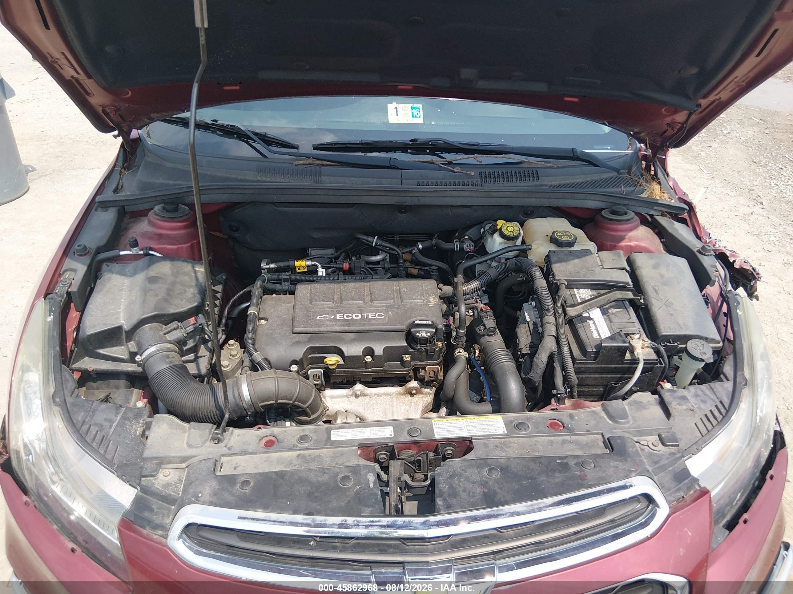 2015 Chevrolet Cruze 1lt Auto Maroon vin: 1G1PC5SB1F7170488