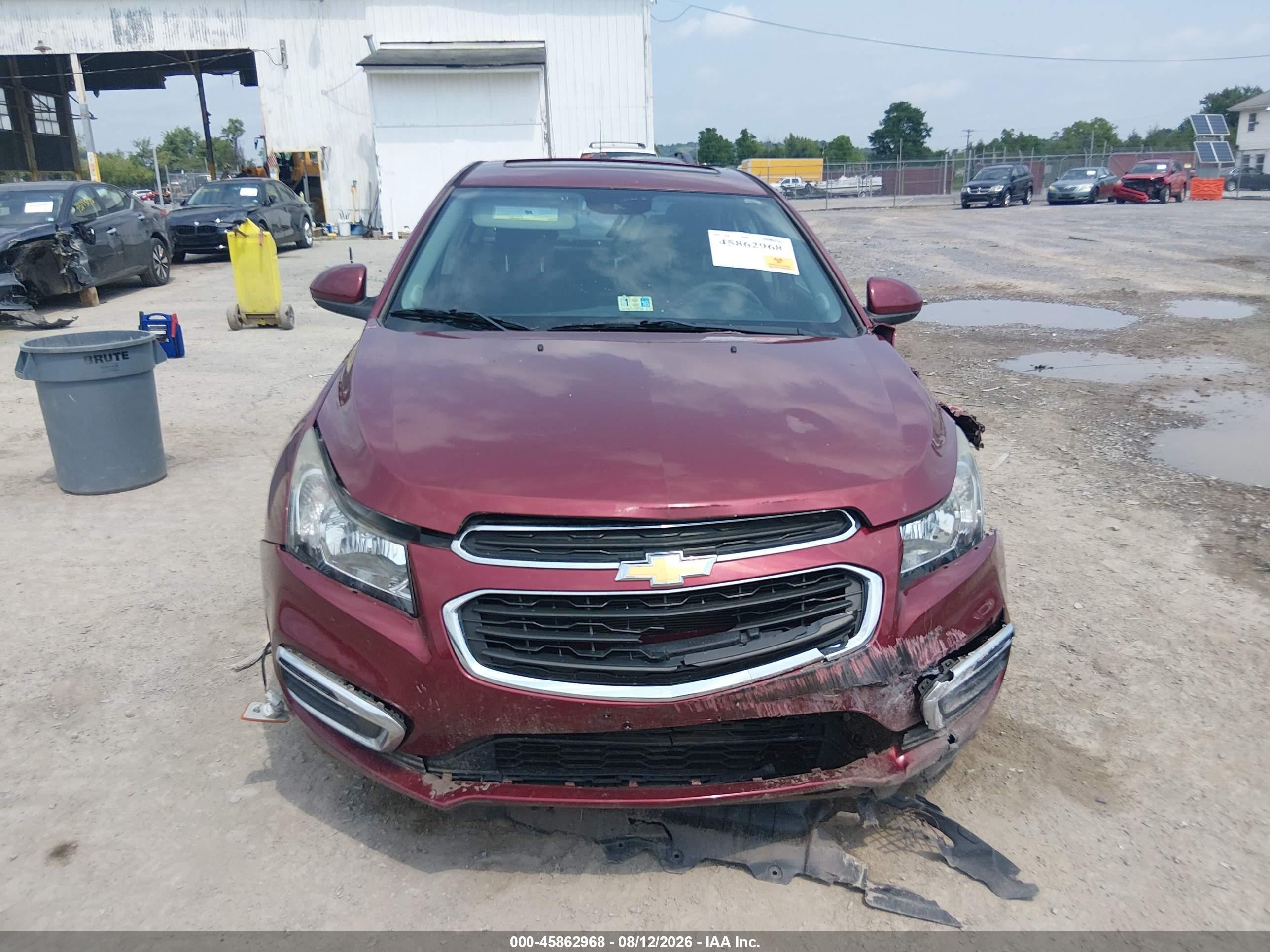 2015 Chevrolet Cruze 1lt Auto Maroon vin: 1G1PC5SB1F7170488