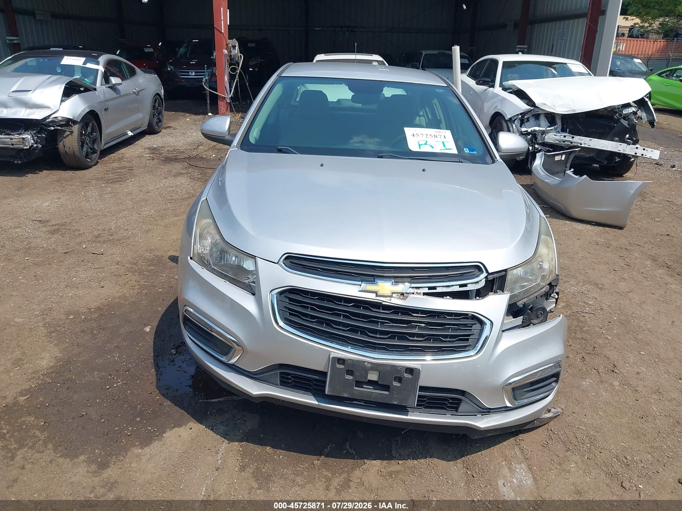 2015 Chevrolet Cruze 1lt Auto Silver vin: 1G1PC5SB1F7217471