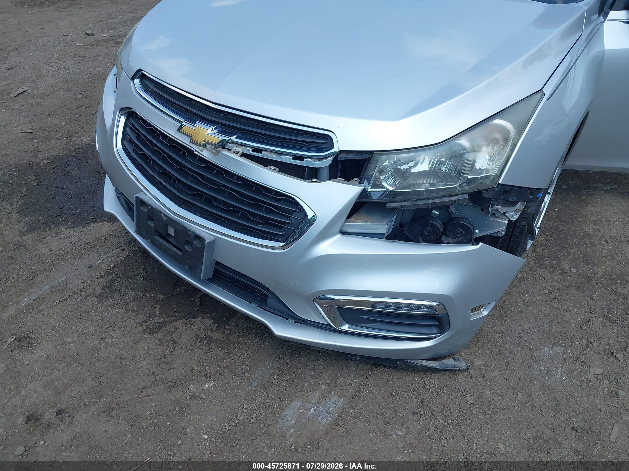 2015 Chevrolet Cruze 1lt Auto Silver vin: 1G1PC5SB1F7217471