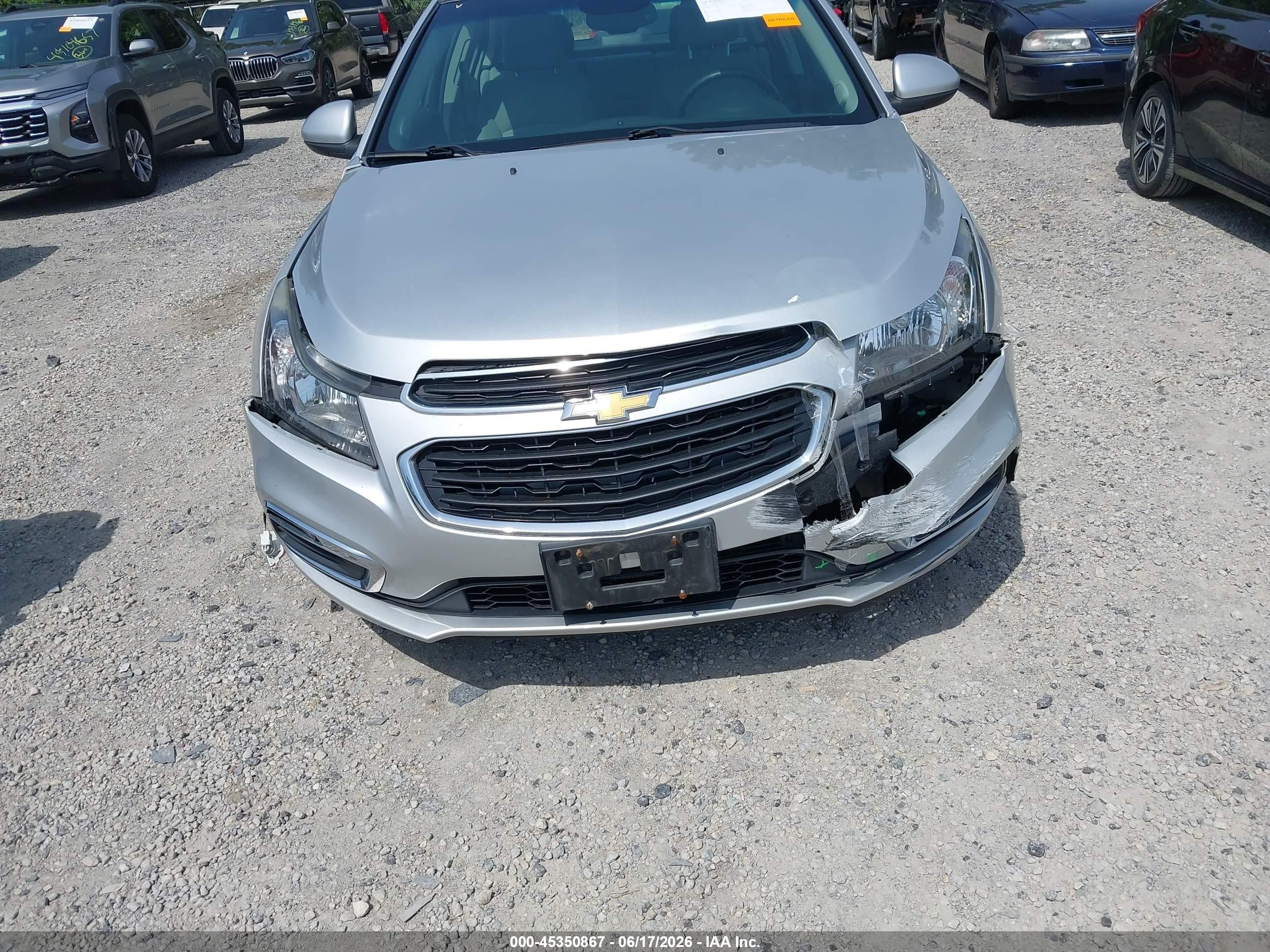 2015 Chevrolet Cruze 1lt Auto Silver vin: 1G1PC5SB1F7257324