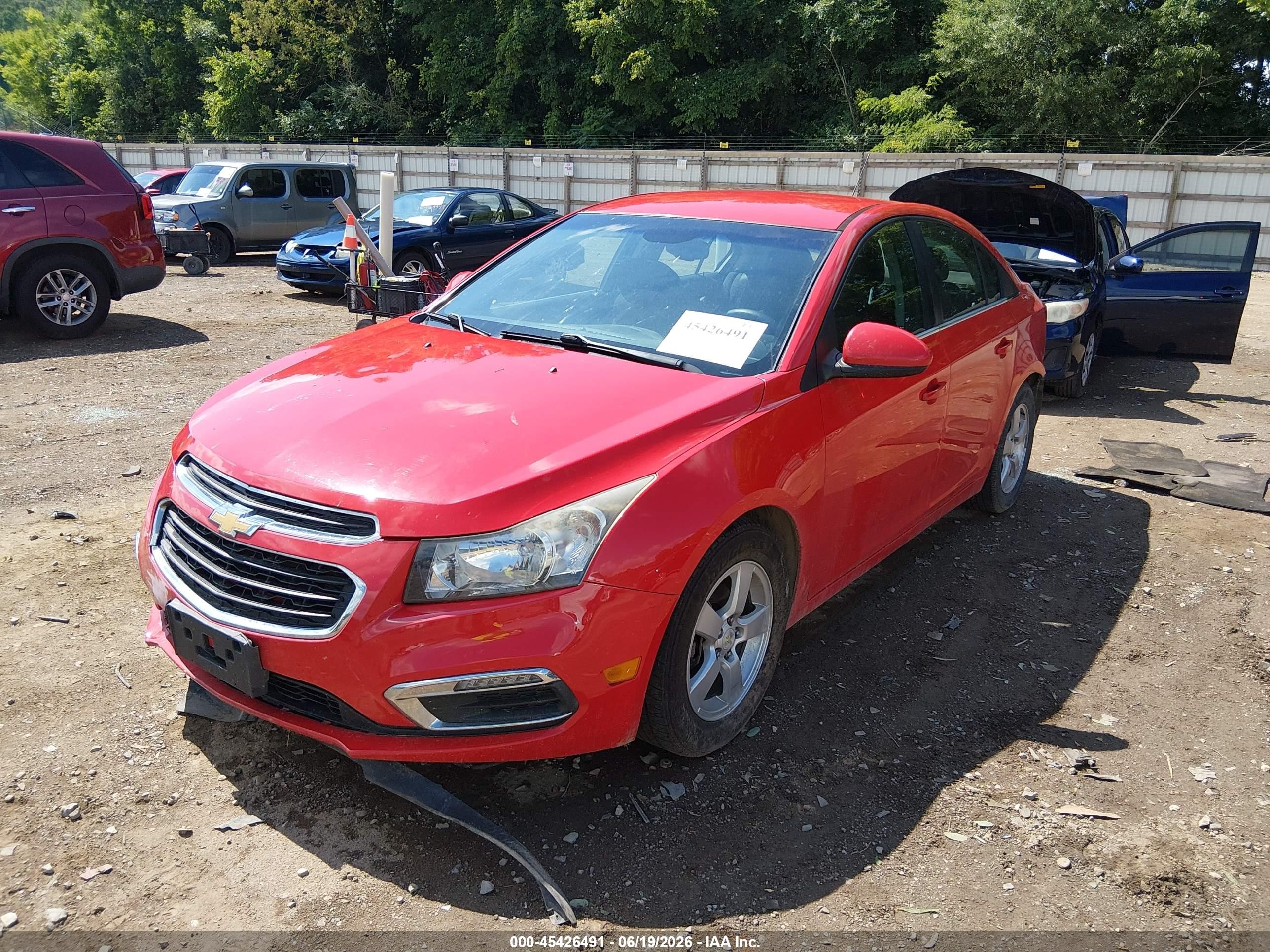 2015 Chevrolet Cruze 1lt Auto Red vin: 1G1PC5SB1F7261065