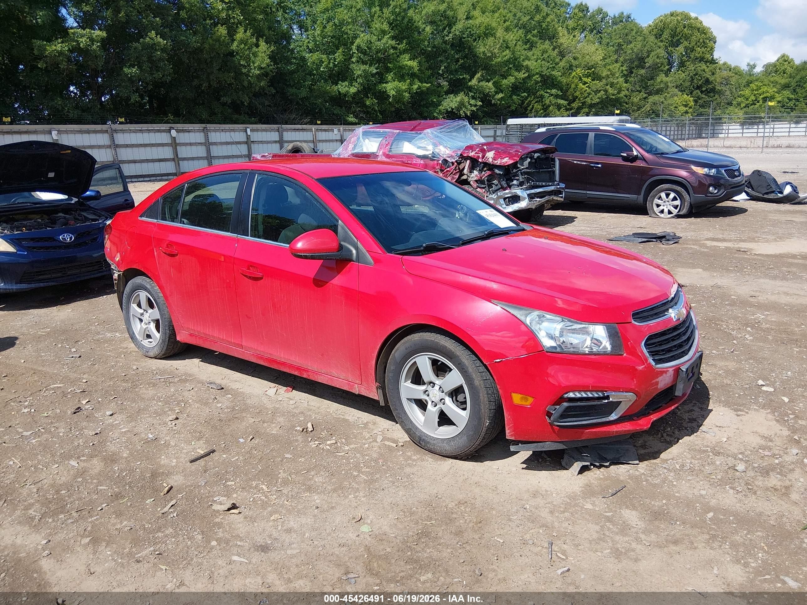 2015 Chevrolet Cruze 1lt Auto Red vin: 1G1PC5SB1F7261065