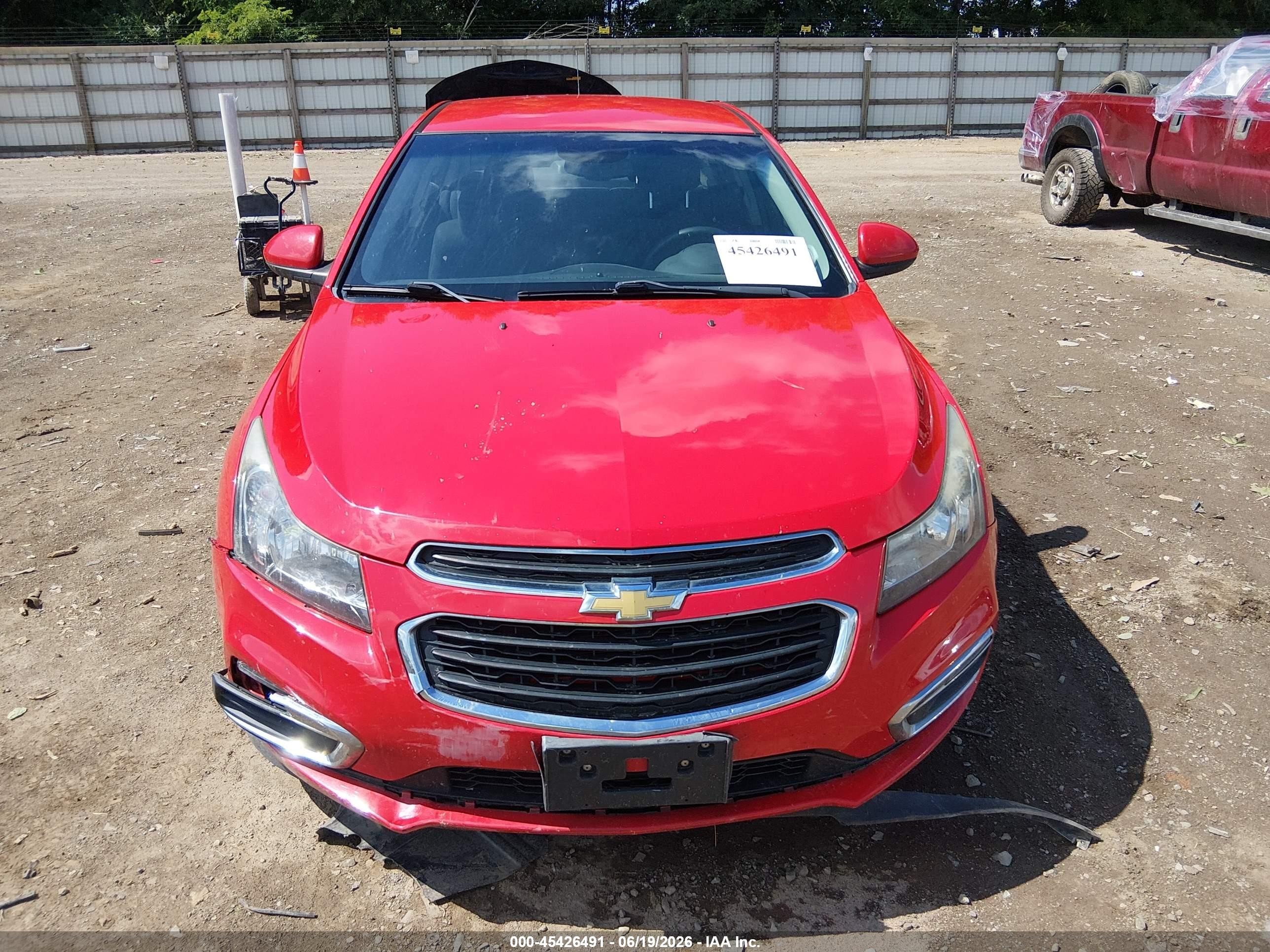2015 Chevrolet Cruze 1lt Auto Red vin: 1G1PC5SB1F7261065
