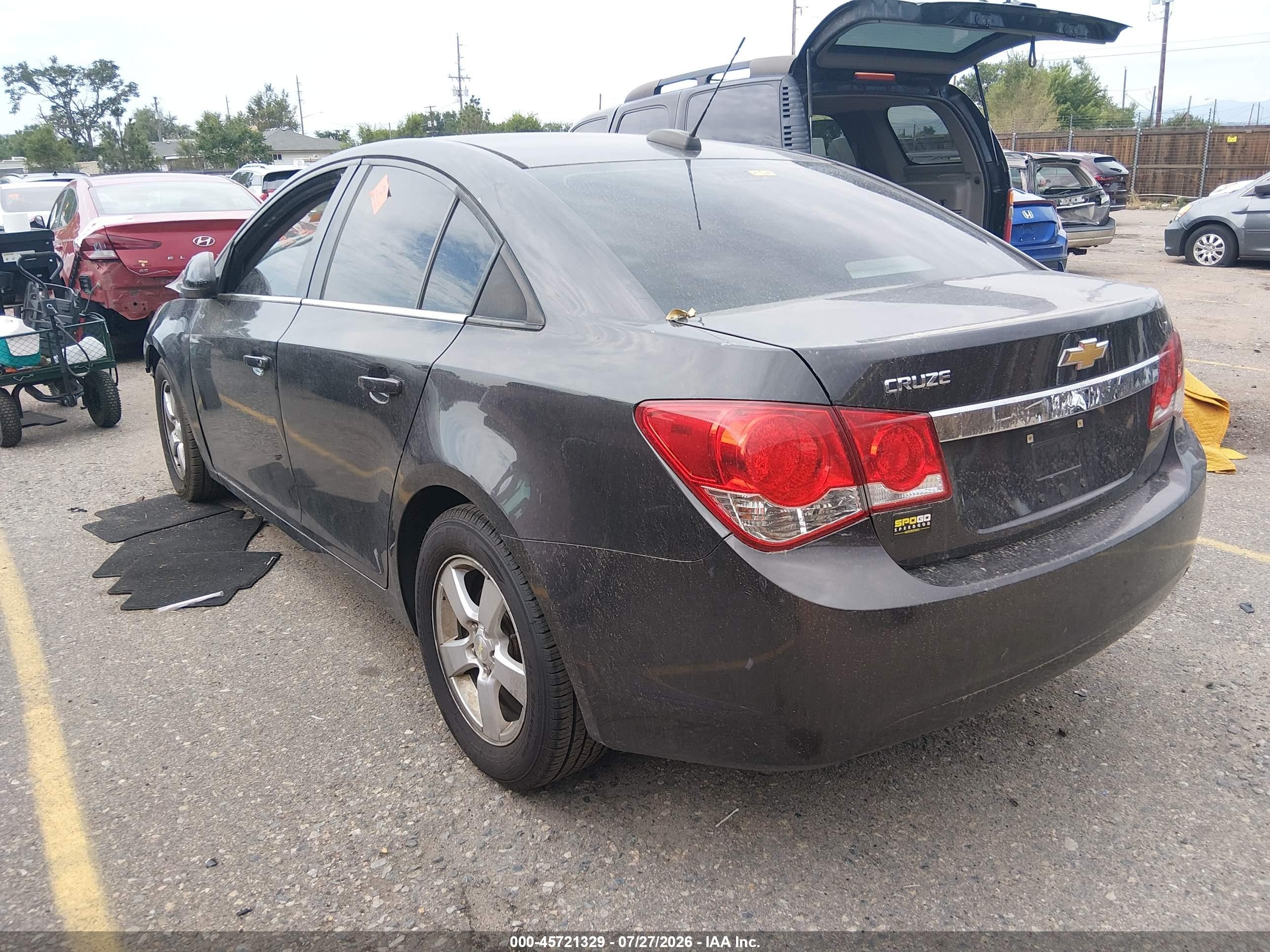2015 Chevrolet Cruze 1lt Auto Gray vin: 1G1PC5SB1F7261857