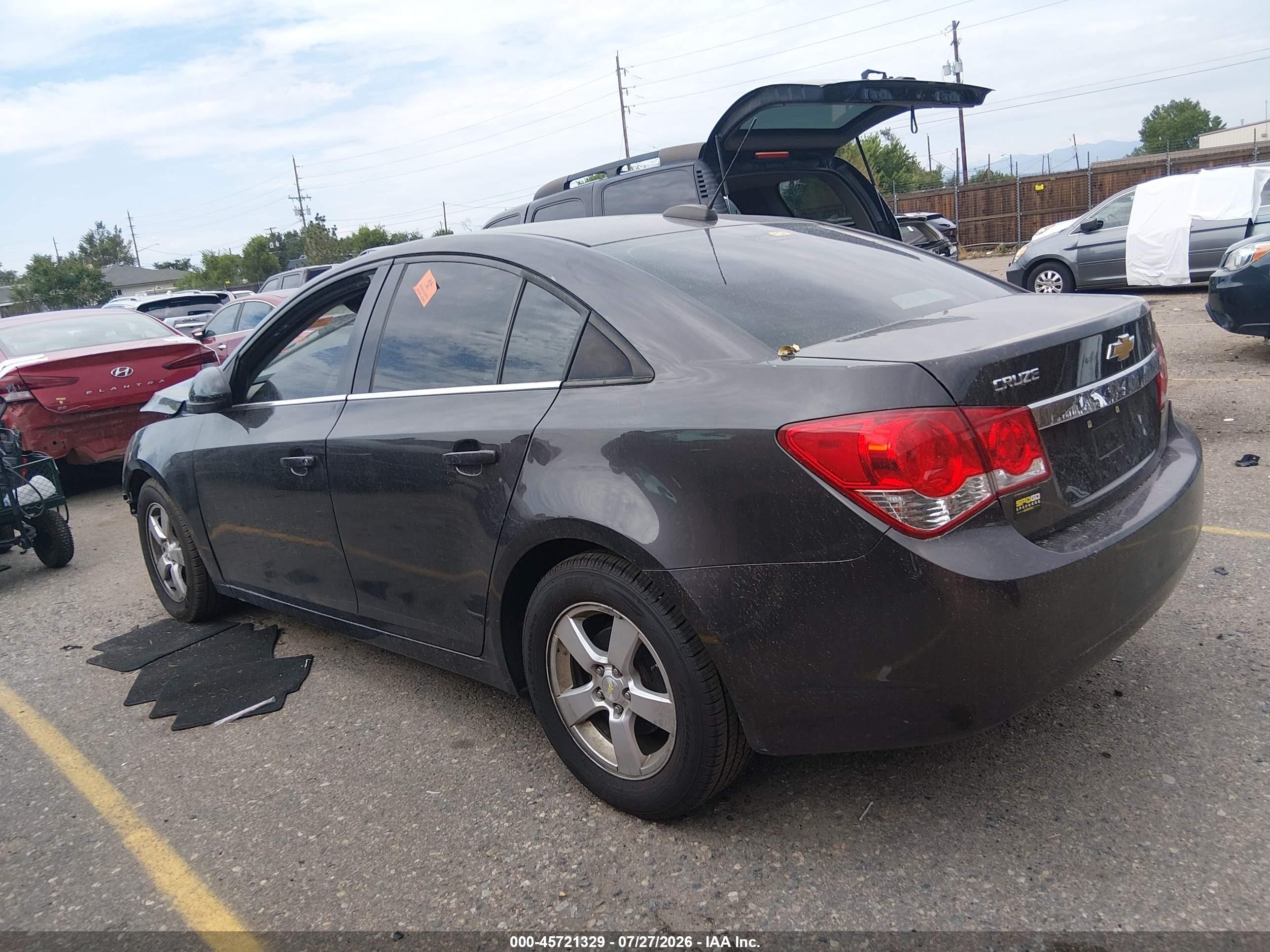 2015 Chevrolet Cruze 1lt Auto Gray vin: 1G1PC5SB1F7261857
