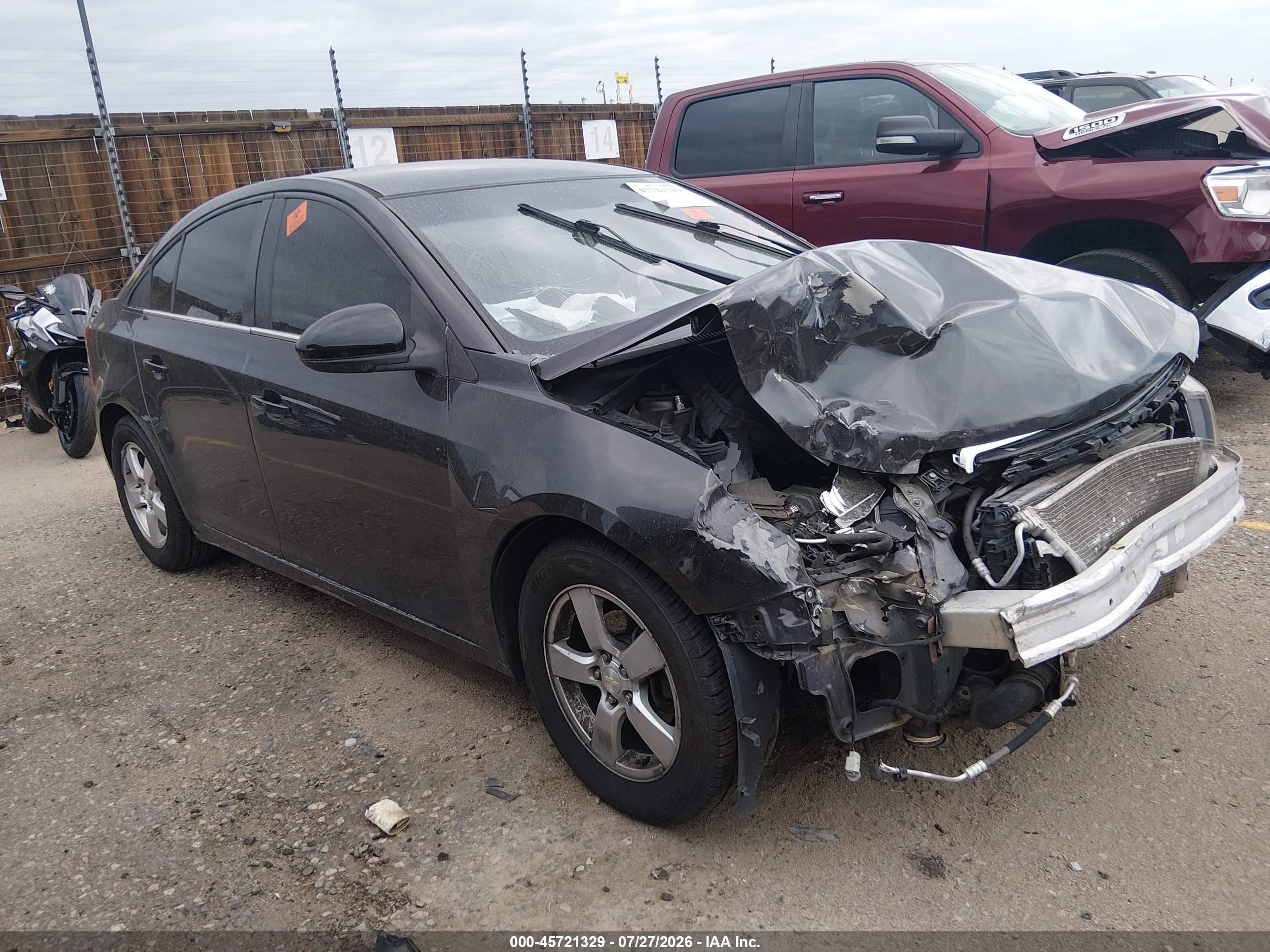 2015 Chevrolet Cruze 1lt Auto Gray vin: 1G1PC5SB1F7261857