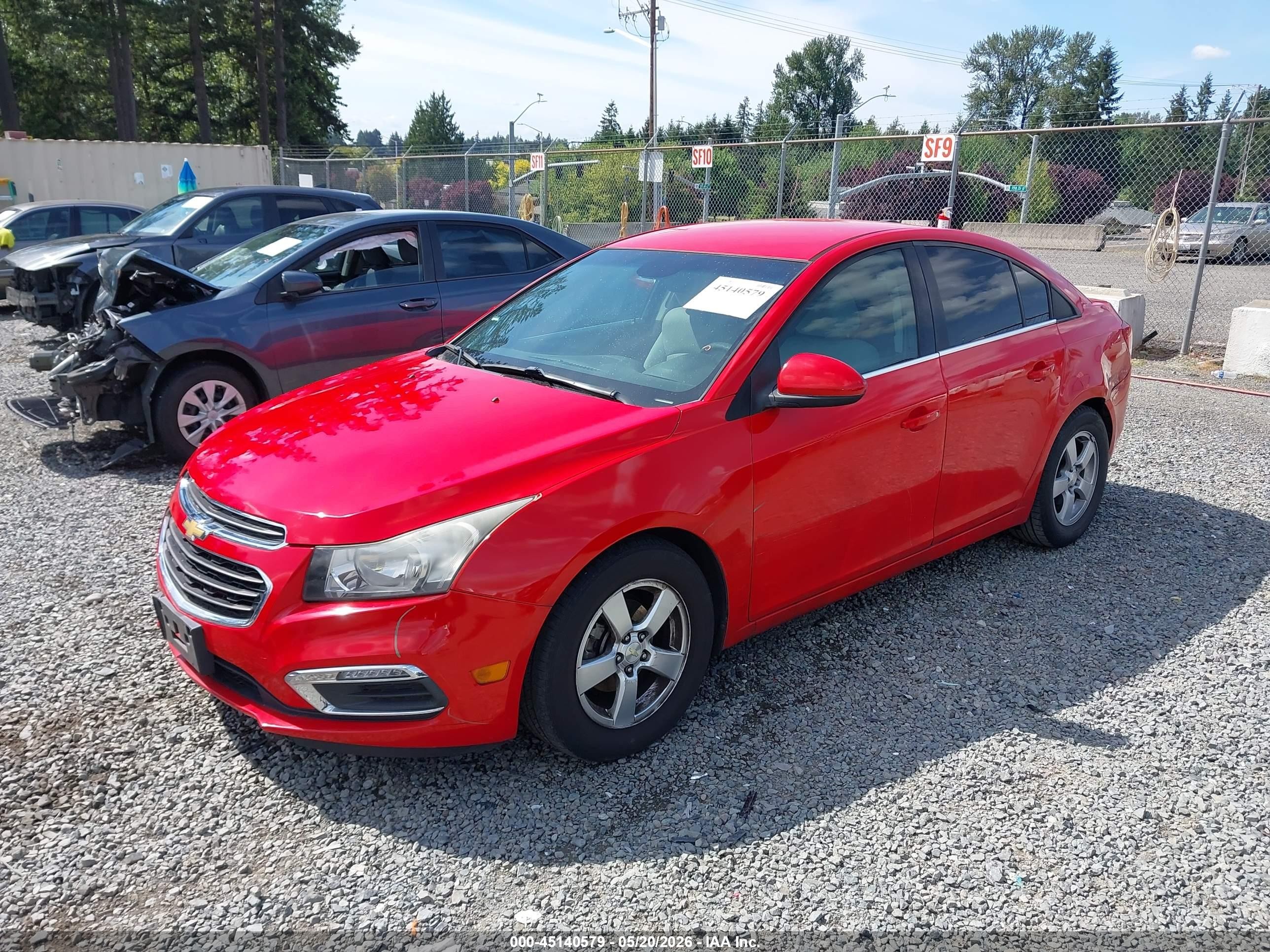 2015 Chevrolet Cruze 1lt Auto Красный vin: 1G1PC5SB1F7290999