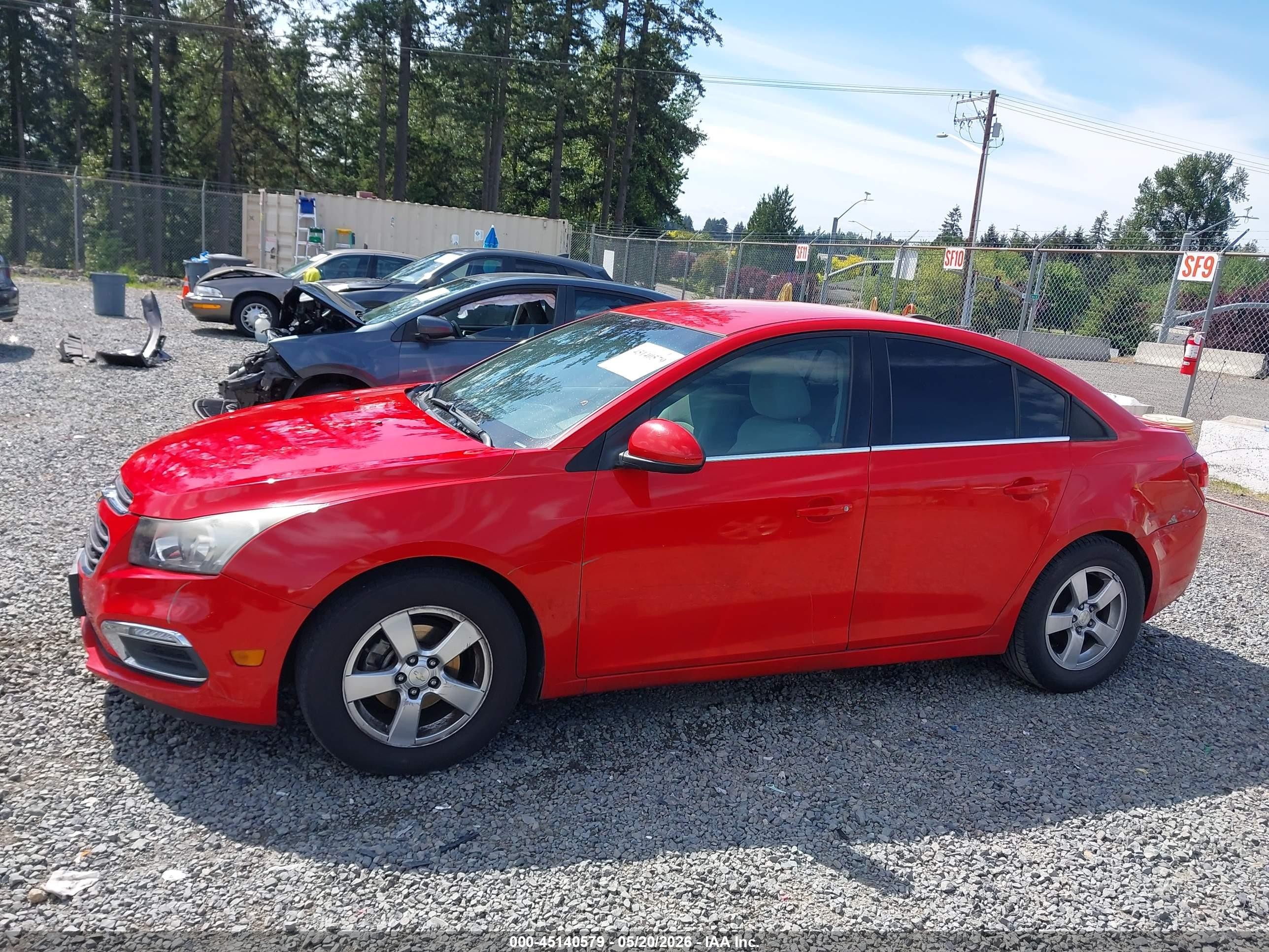 2015 Chevrolet Cruze 1lt Auto Красный vin: 1G1PC5SB1F7290999