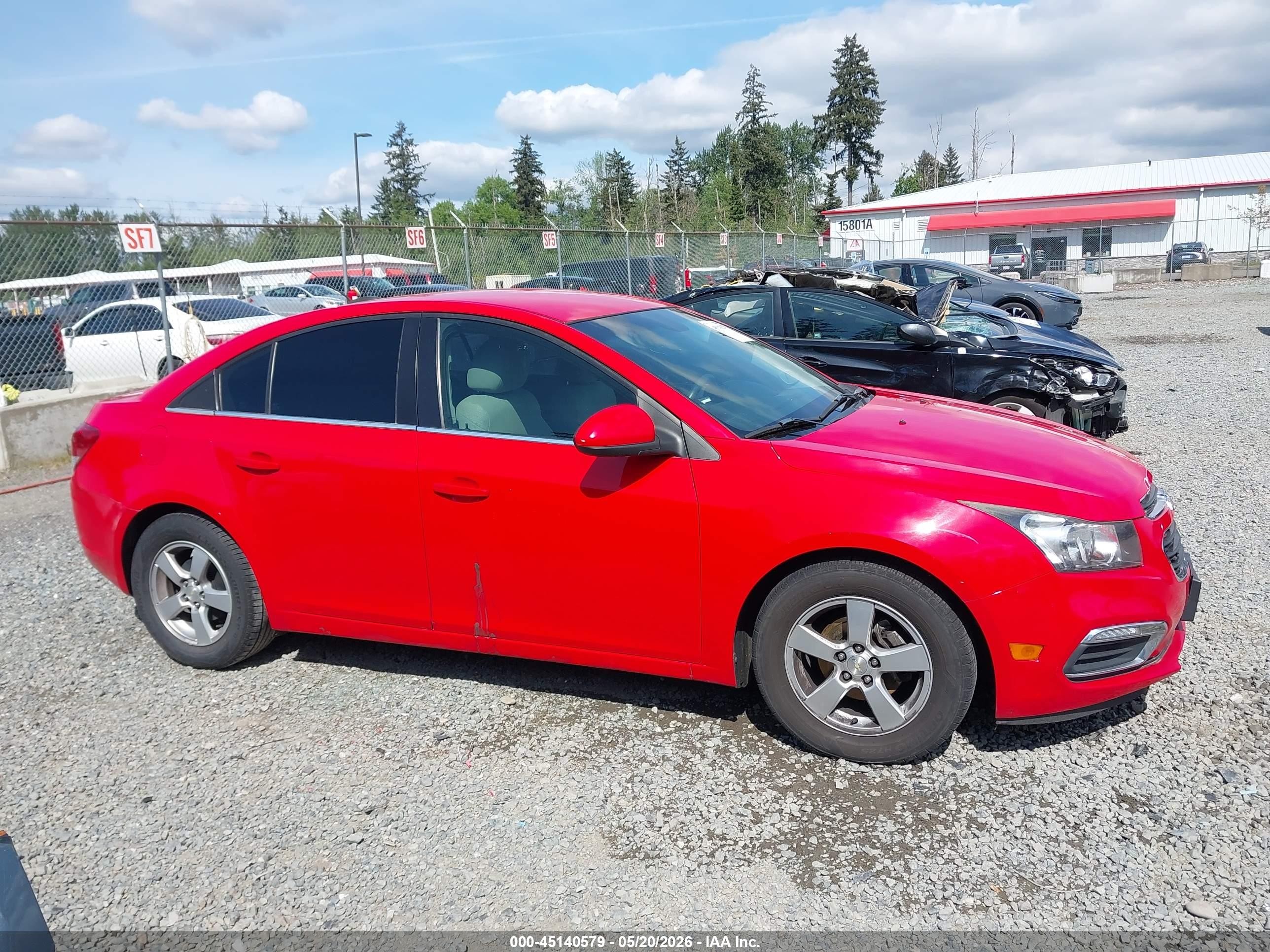 2015 Chevrolet Cruze 1lt Auto Красный vin: 1G1PC5SB1F7290999