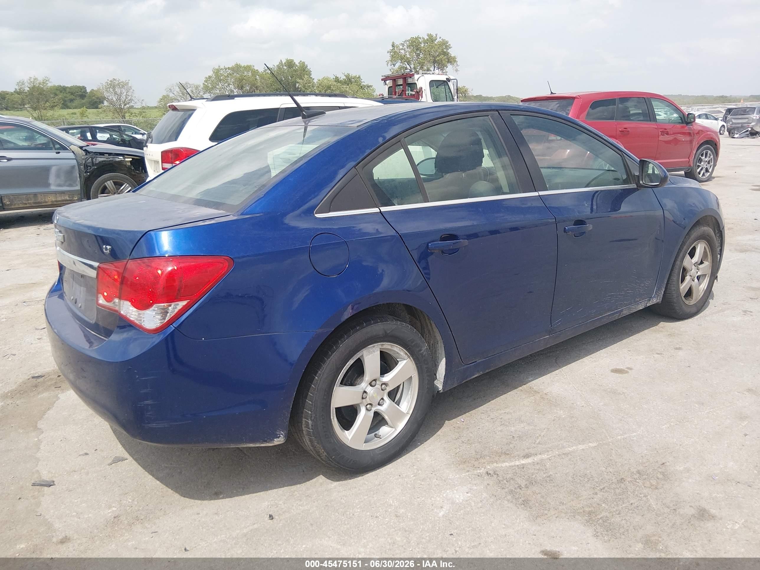 2013 Chevrolet Cruze 1lt Auto Blue vin: 1G1PC5SB2D7180699