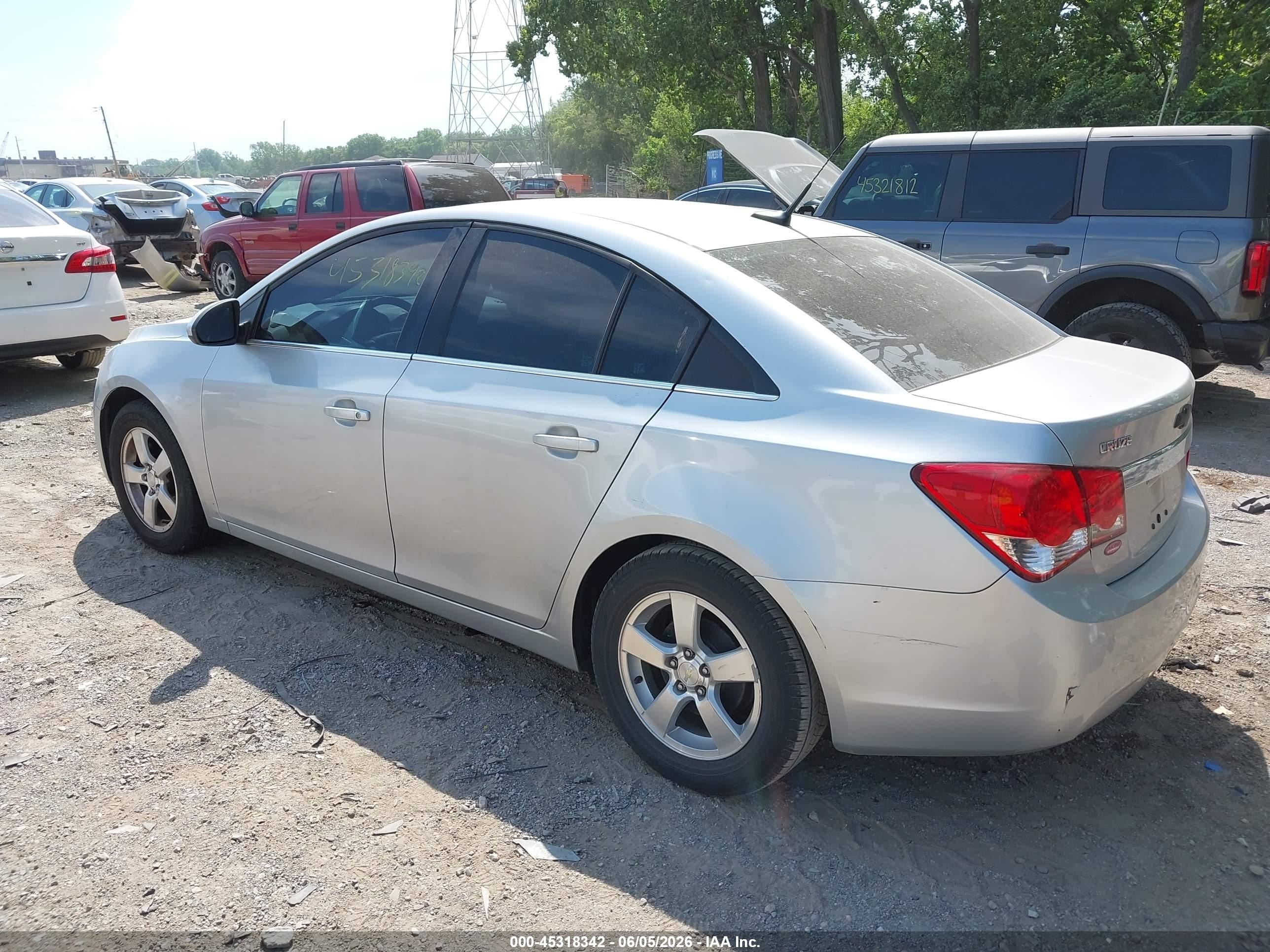 2013 Chevrolet Cruze 1lt Auto Silver vin: 1G1PC5SB2D7207268