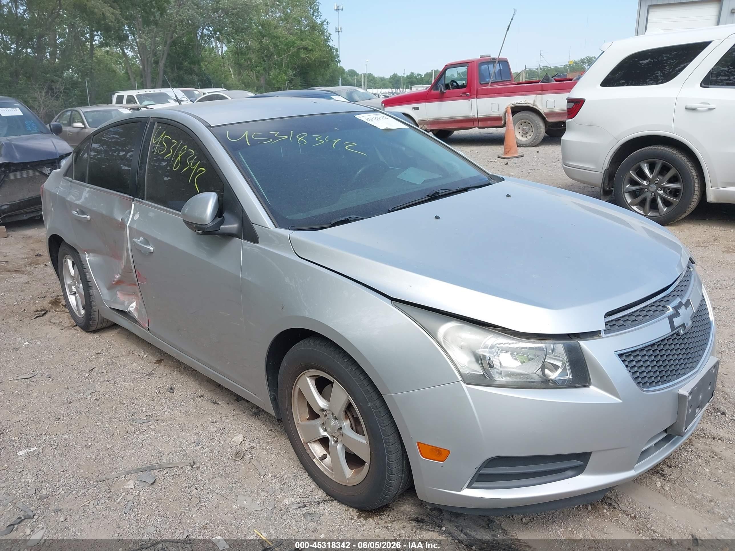2013 Chevrolet Cruze 1lt Auto Silver vin: 1G1PC5SB2D7207268