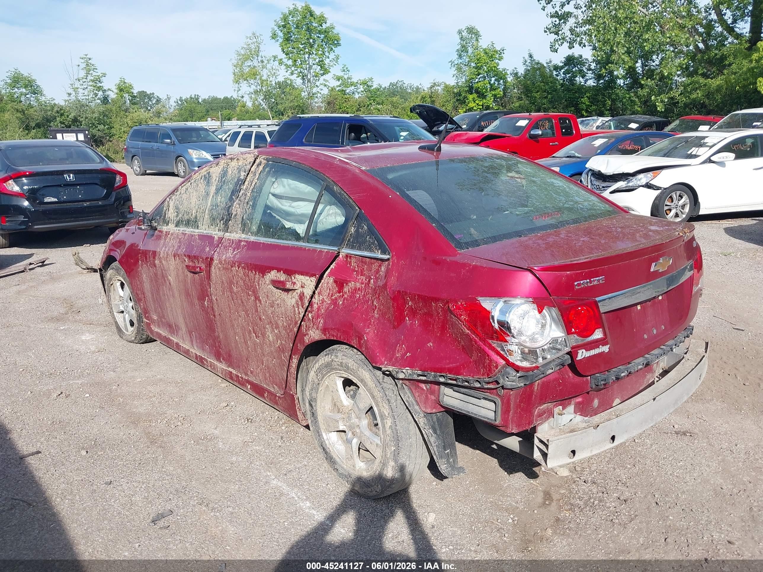 2013 Chevrolet Cruze 1lt Auto Red vin: 1G1PC5SB2D7217721