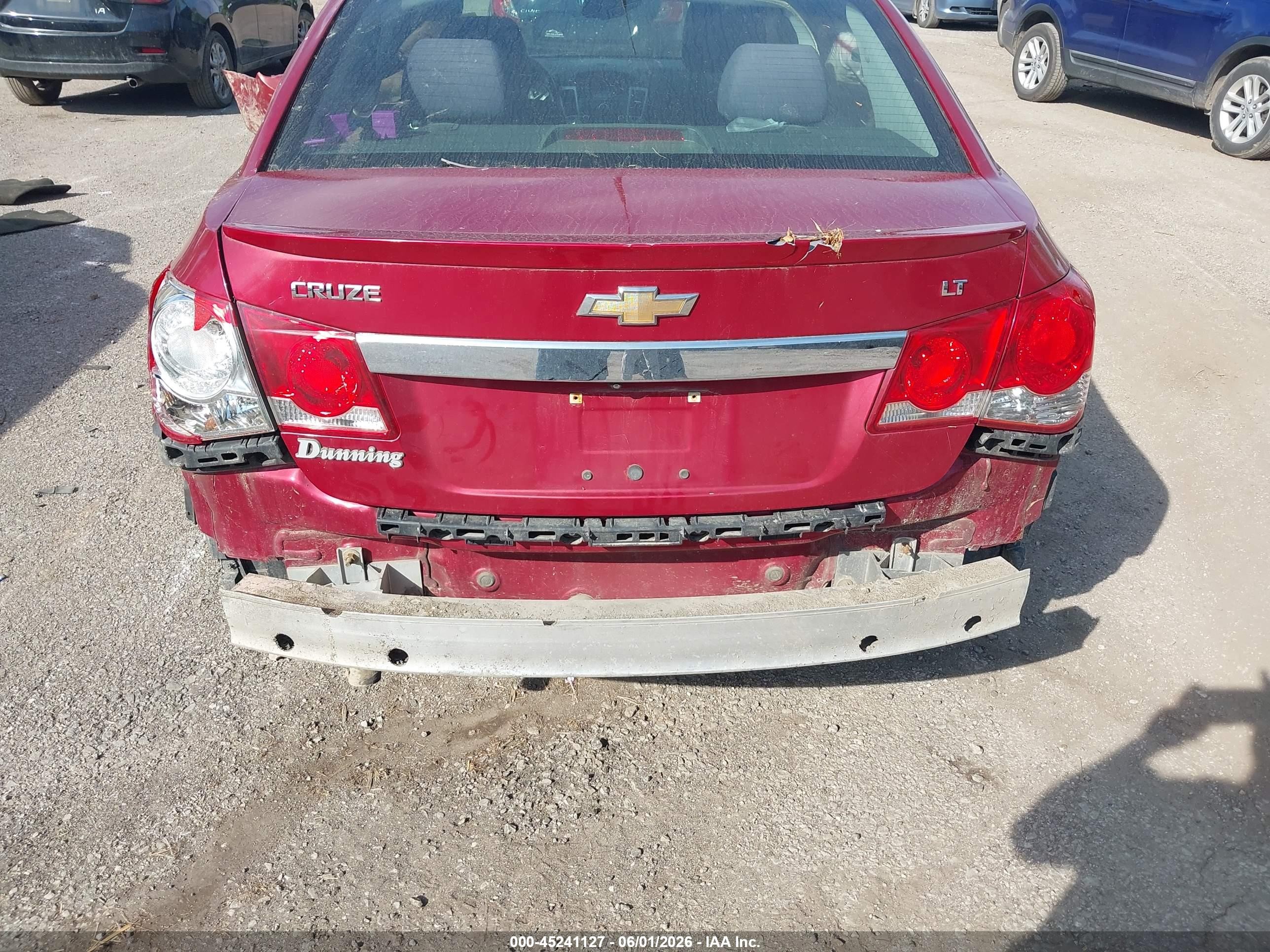 2013 Chevrolet Cruze 1lt Auto Red vin: 1G1PC5SB2D7217721