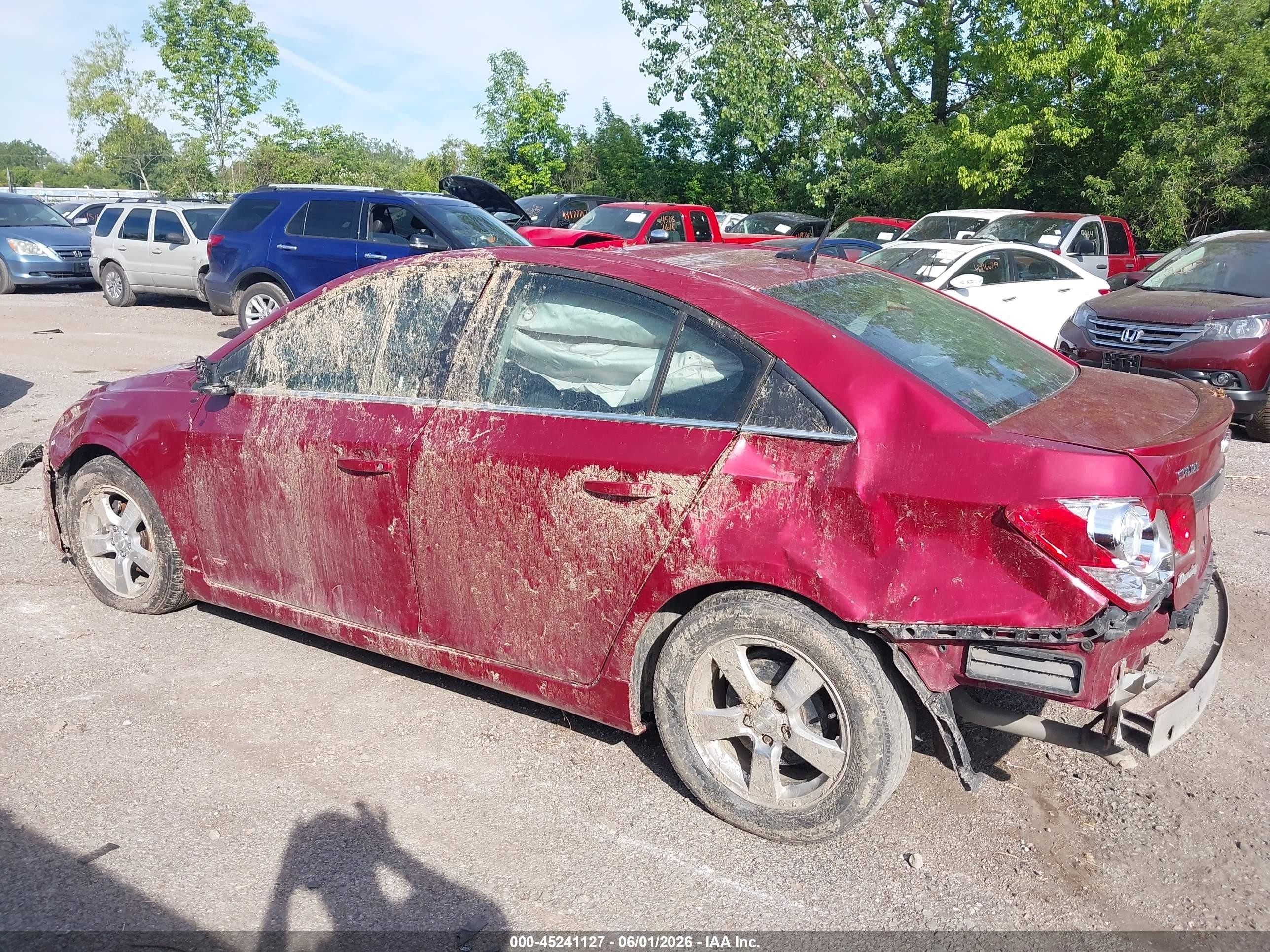 2013 Chevrolet Cruze 1lt Auto Red vin: 1G1PC5SB2D7217721