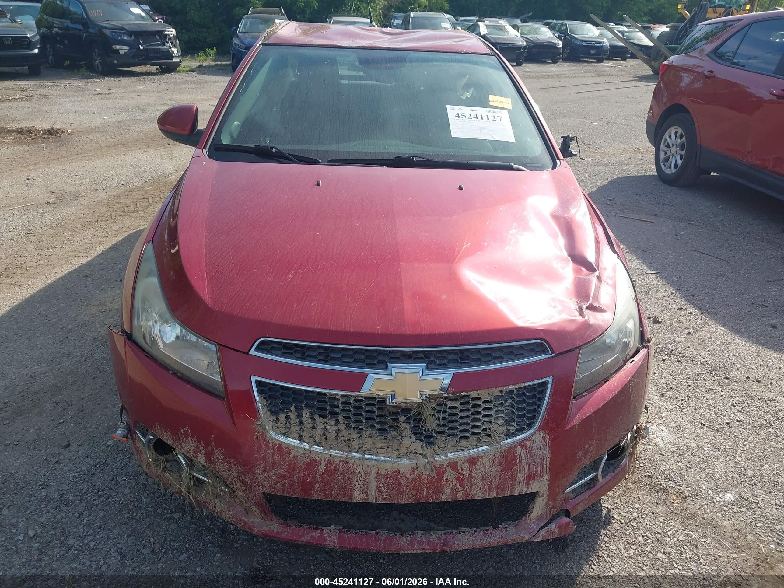 2013 Chevrolet Cruze 1lt Auto Red vin: 1G1PC5SB2D7217721