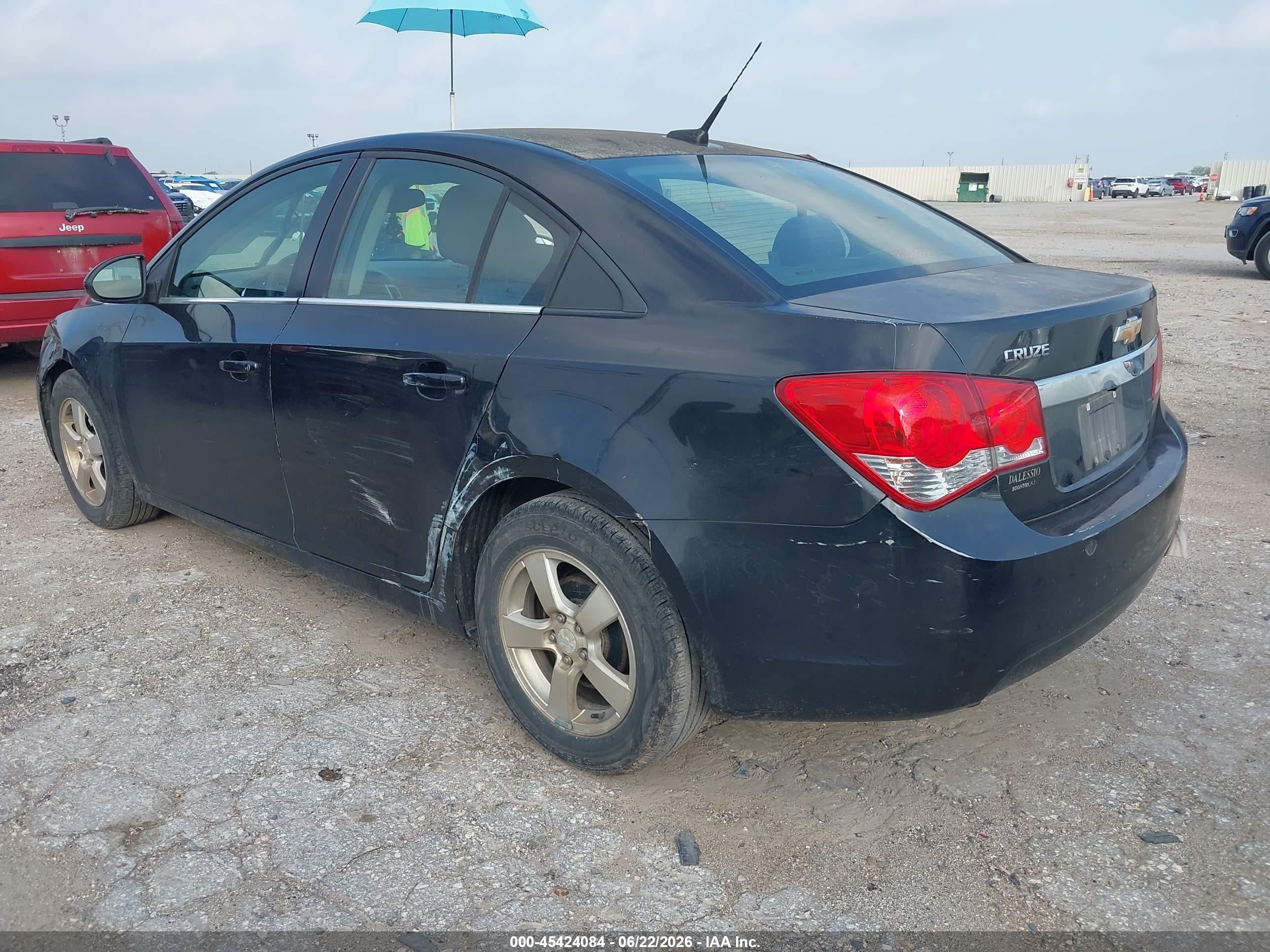 2013 Chevrolet Cruze 1lt Auto Black vin: 1G1PC5SB2D7274808
