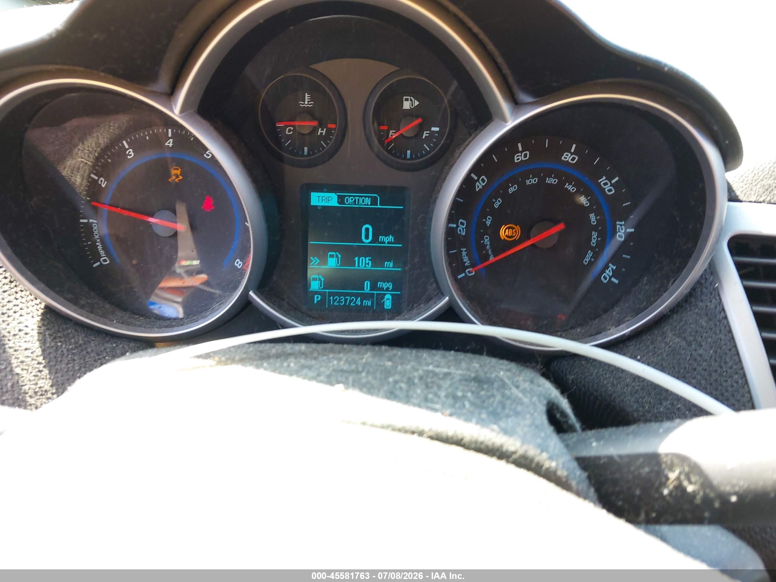 2013 Chevrolet Cruze 1lt Auto Blue vin: 1G1PC5SB2D7281774