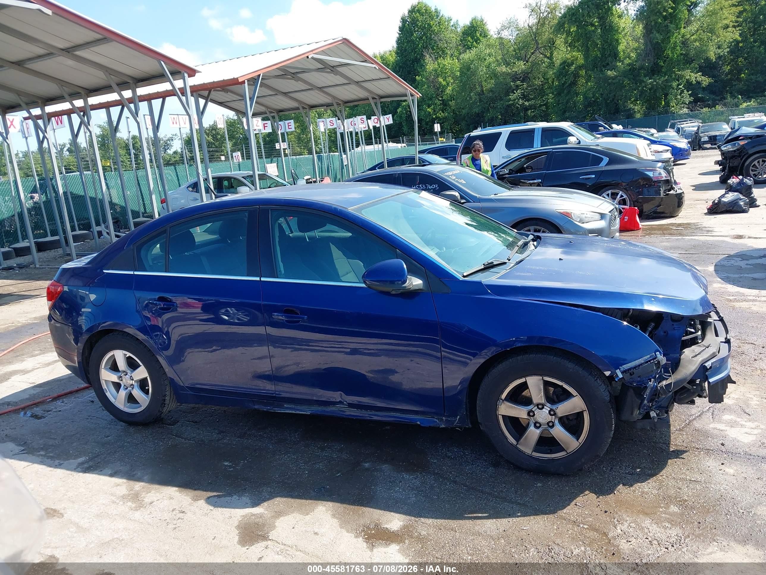 2013 Chevrolet Cruze 1lt Auto Blue vin: 1G1PC5SB2D7281774