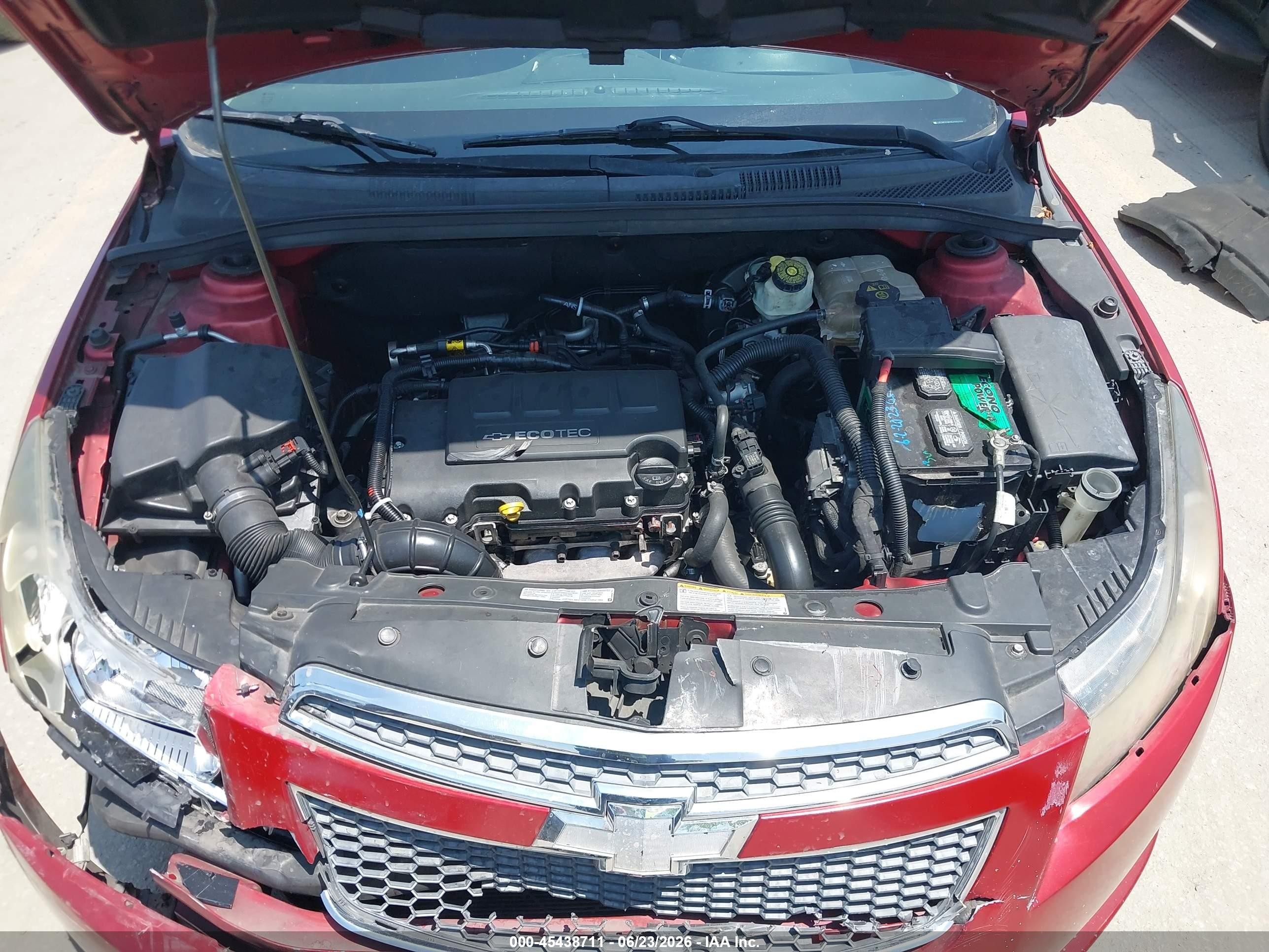 2013 Chevrolet Cruze 1lt Auto Red vin: 1G1PC5SB2D7283539