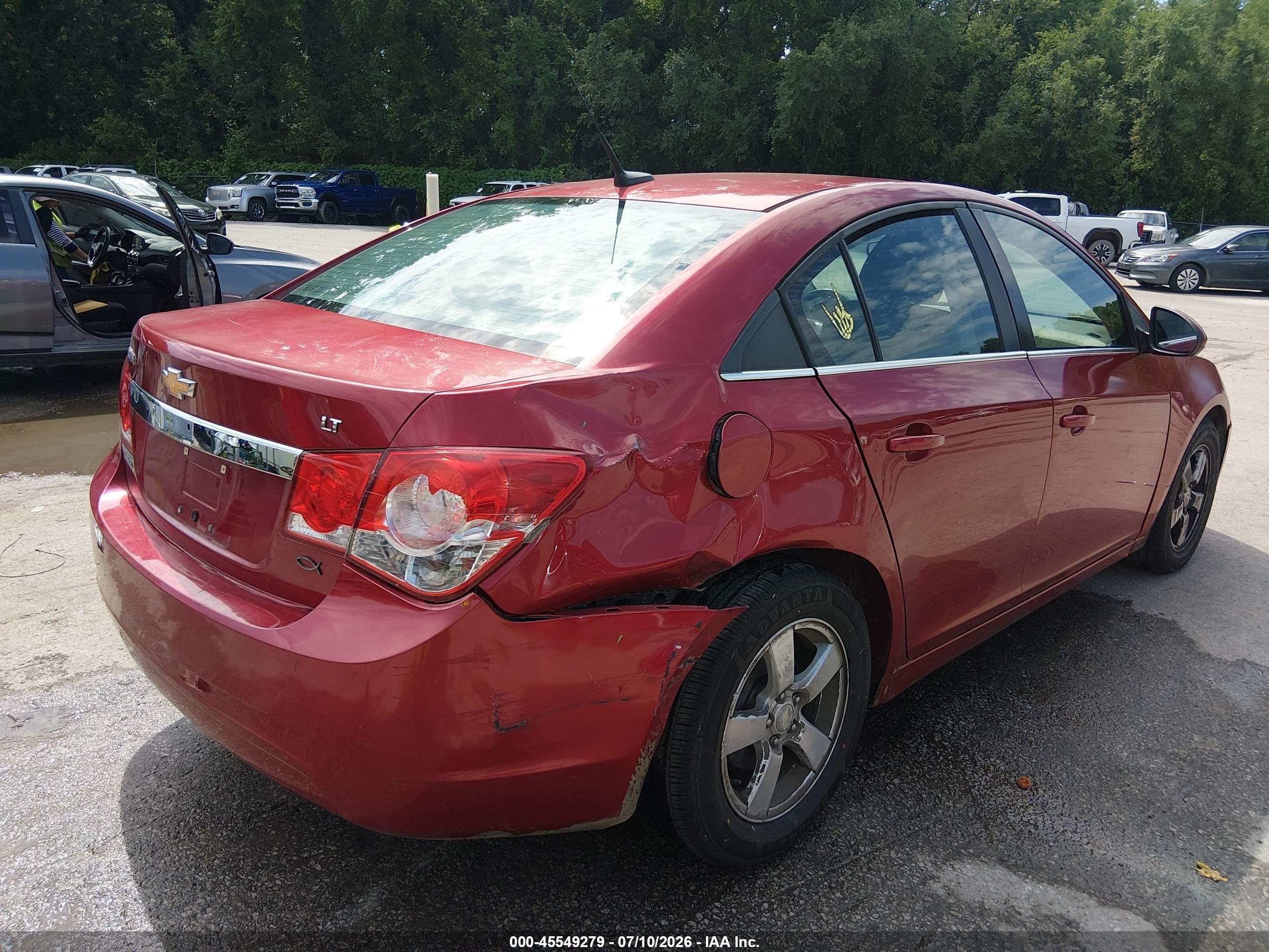 2014 Chevrolet Cruze 1lt Auto Red vin: 1G1PC5SB2E7118821