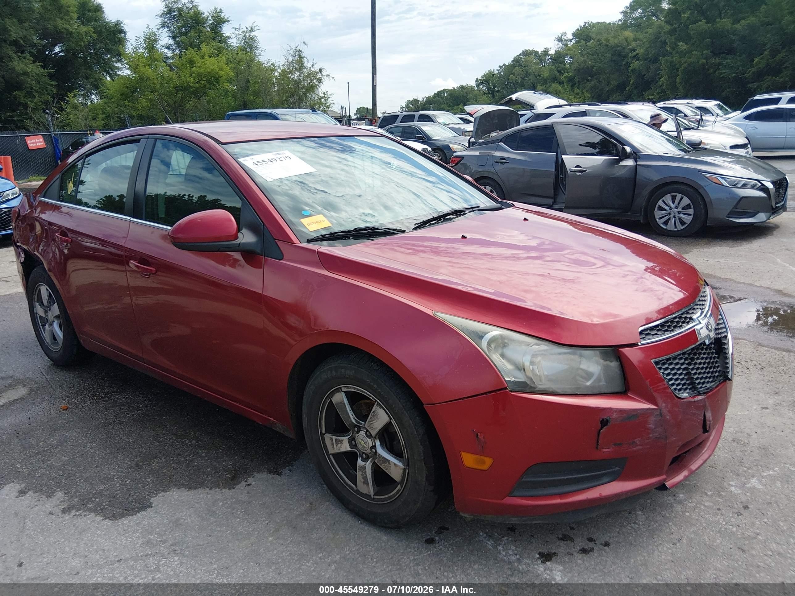 2014 Chevrolet Cruze 1lt Auto Red vin: 1G1PC5SB2E7118821