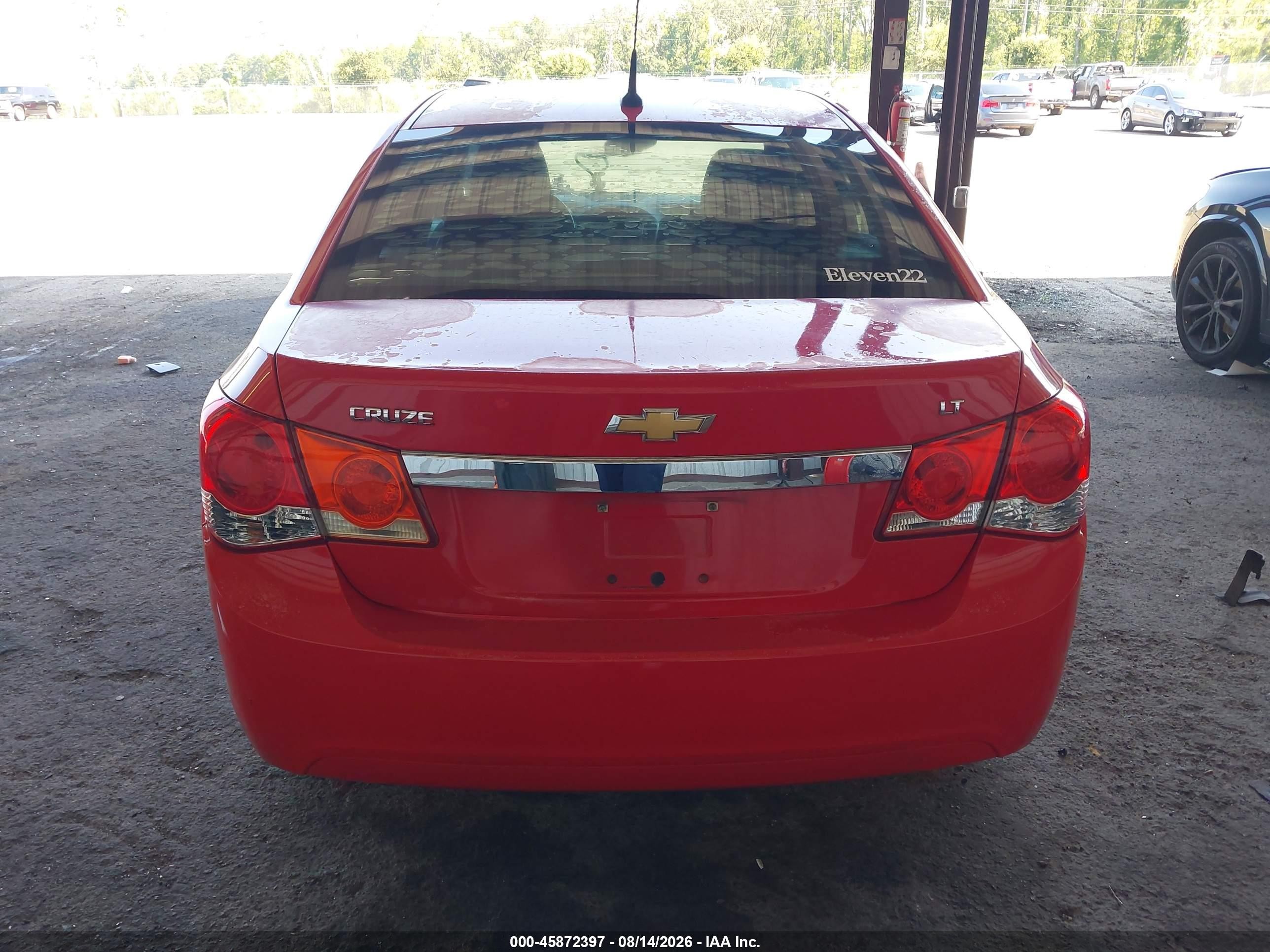 2014 Chevrolet Cruze 1lt Auto Red vin: 1G1PC5SB2E7318629