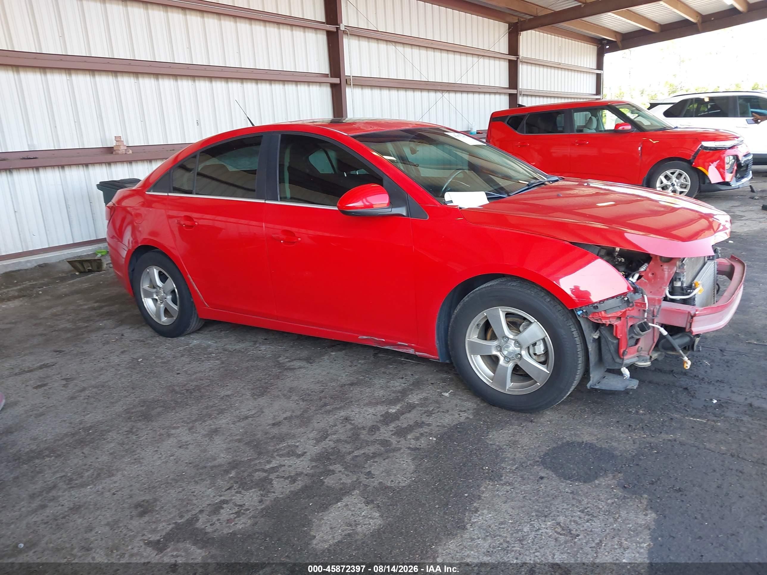 2014 Chevrolet Cruze 1lt Auto Red vin: 1G1PC5SB2E7318629