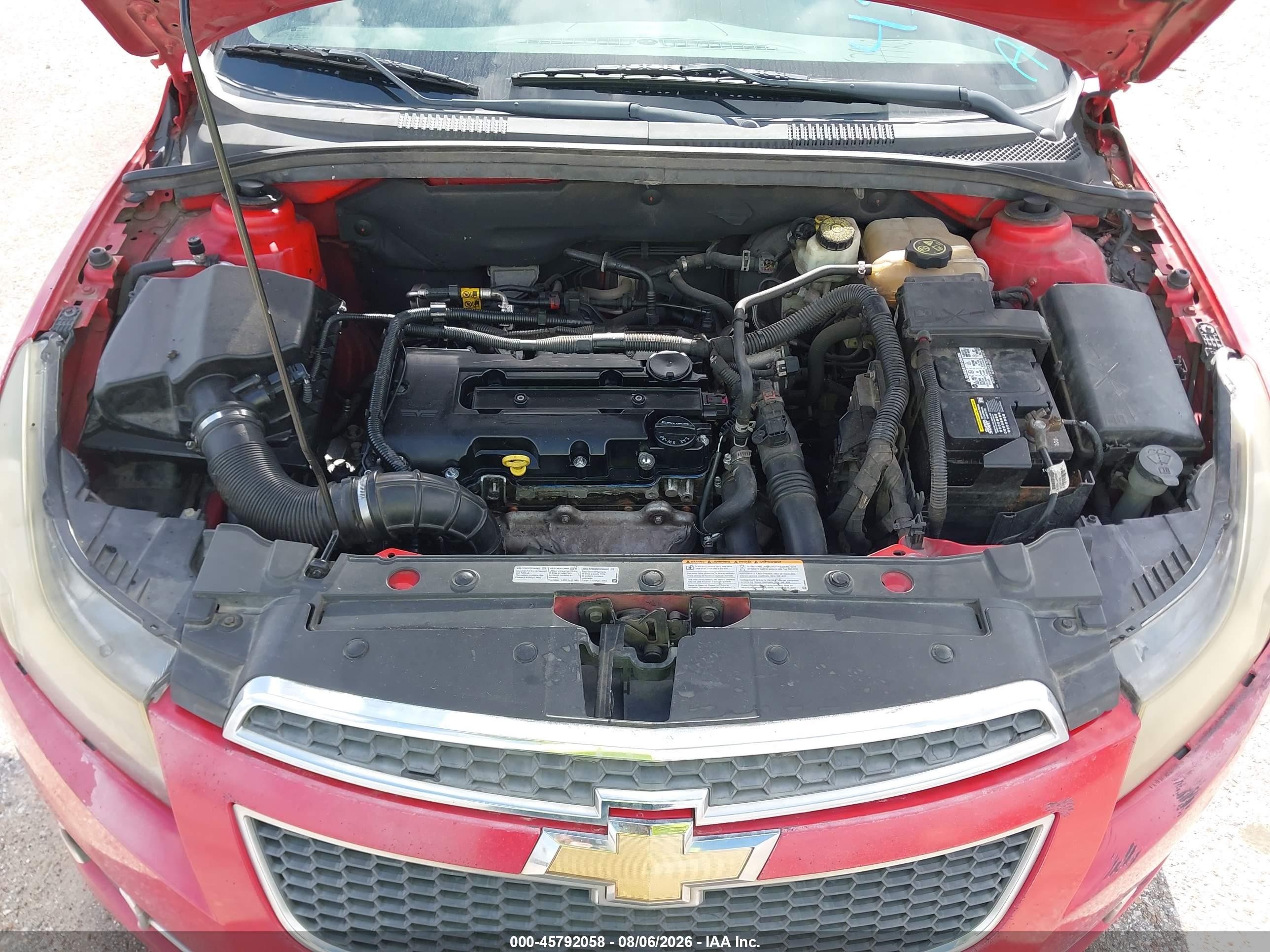 2014 Chevrolet Cruze 1lt Auto Red vin: 1G1PC5SB2E7362162